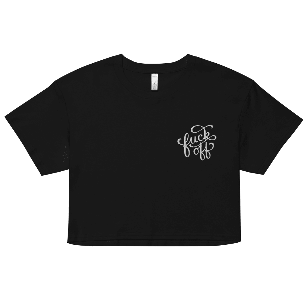 Fuck Off Embroidered Crop Top - Goth Cloth Co.1061271_17250