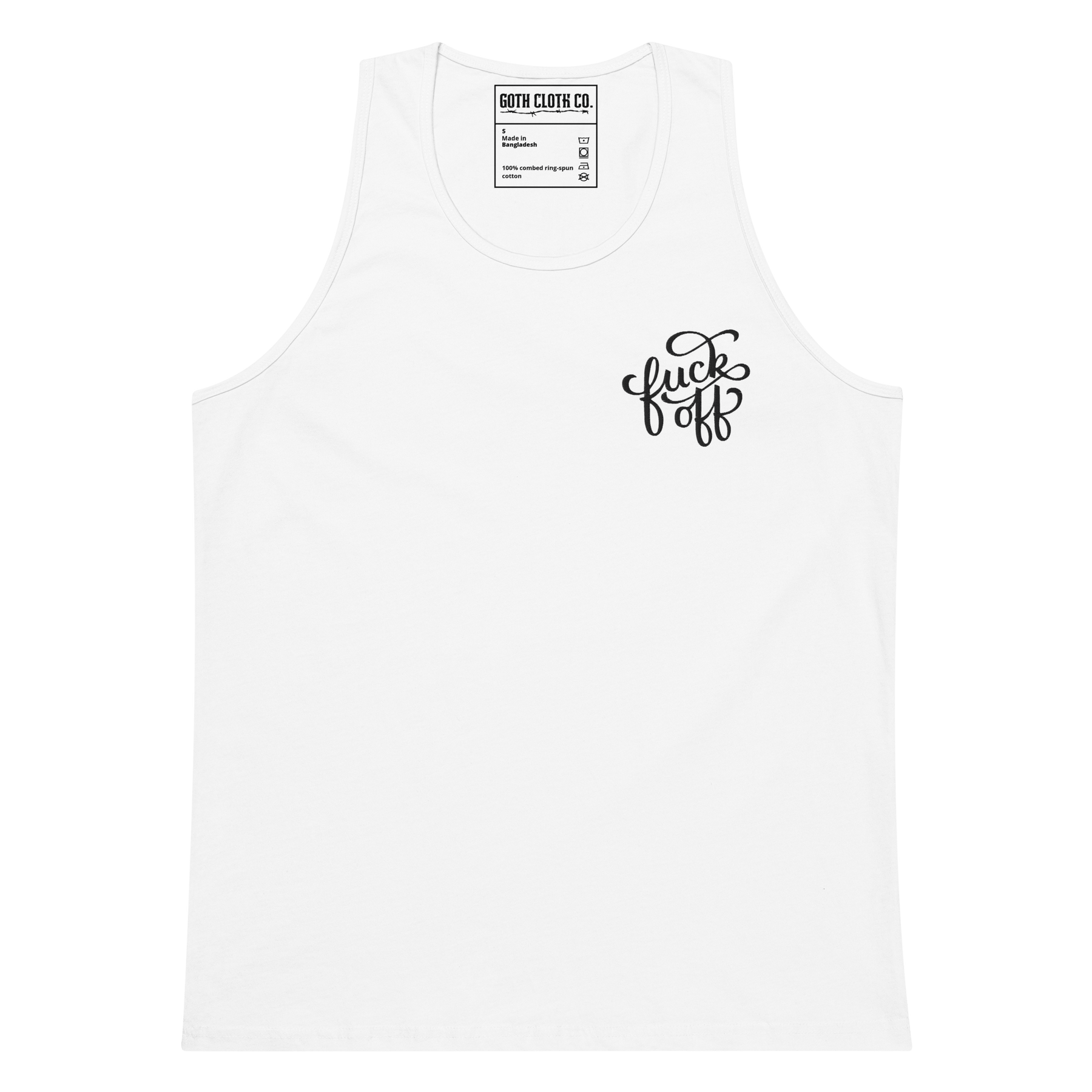 Fuck Off Embroidered Tank Top - Goth Cloth Co.1961427_13803