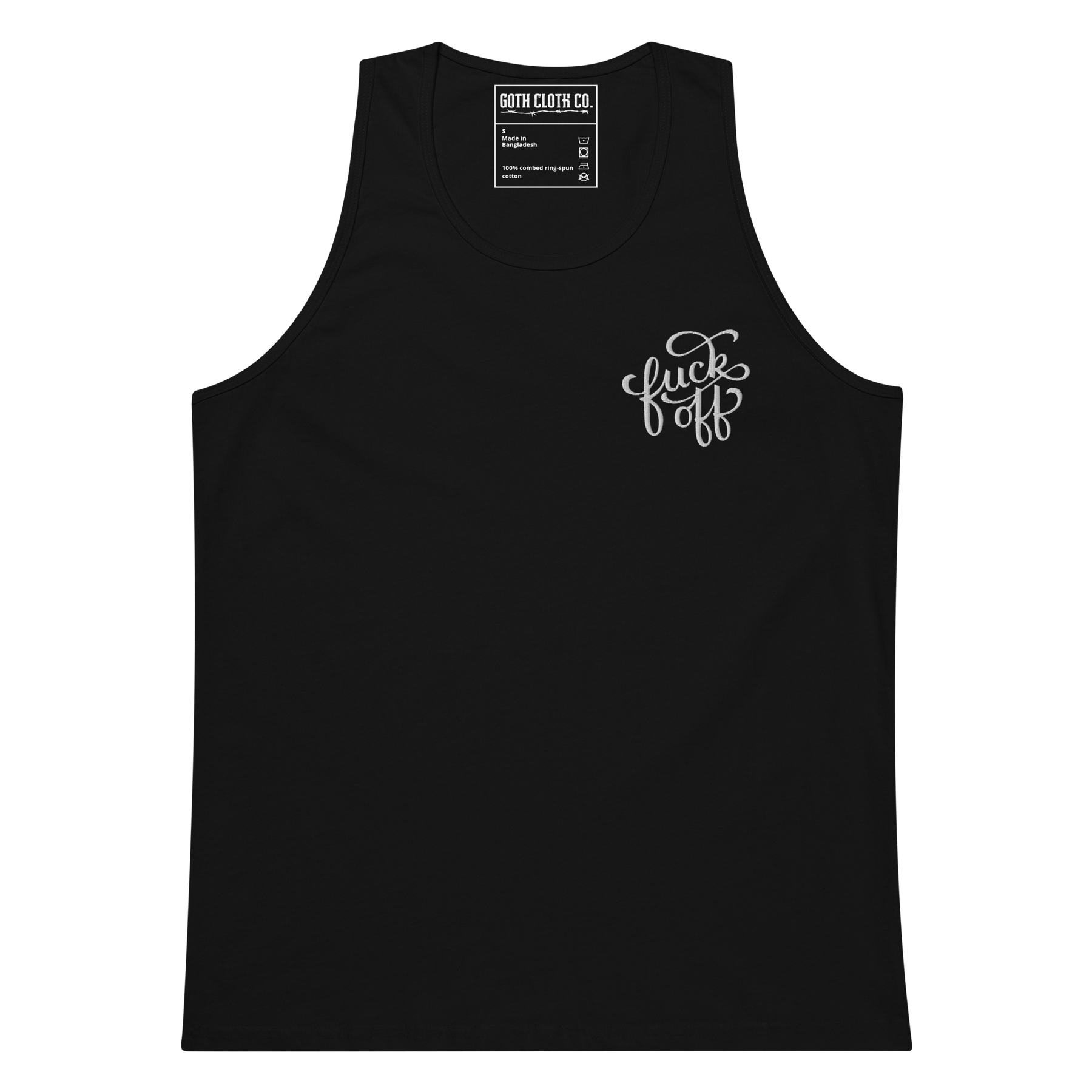 Fuck Off Embroidered Tank Top - Goth Cloth Co.3279251_13591
