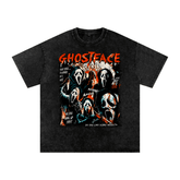 Ghost Face Horror Collage Acid Wash Oversize T-Shirt - Goth Cloth Co.250806PODPQ0499001