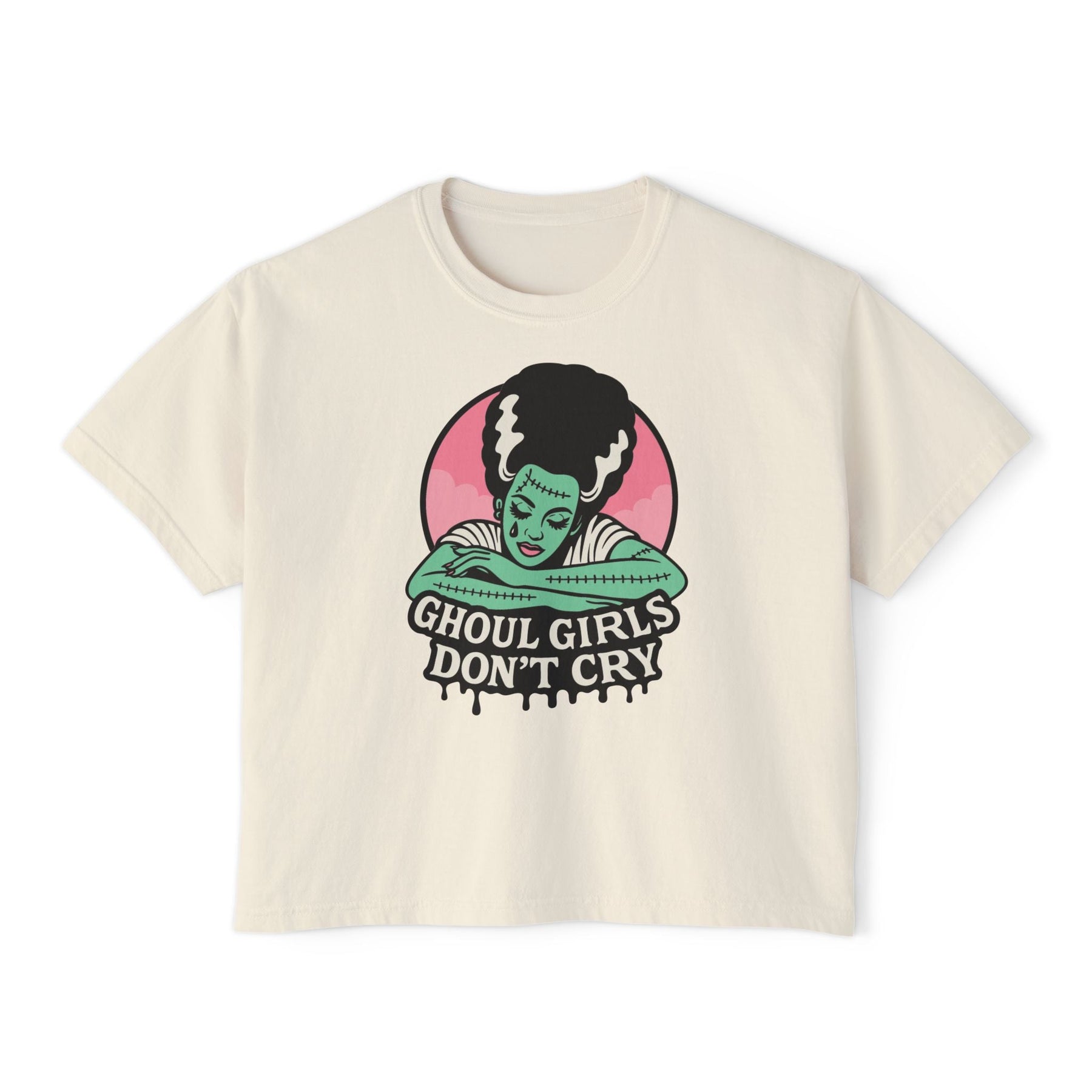 Ghoul Girls Don't Cry Pin - up Crop Top - Goth Cloth Co.T-Shirt14987190790308675341