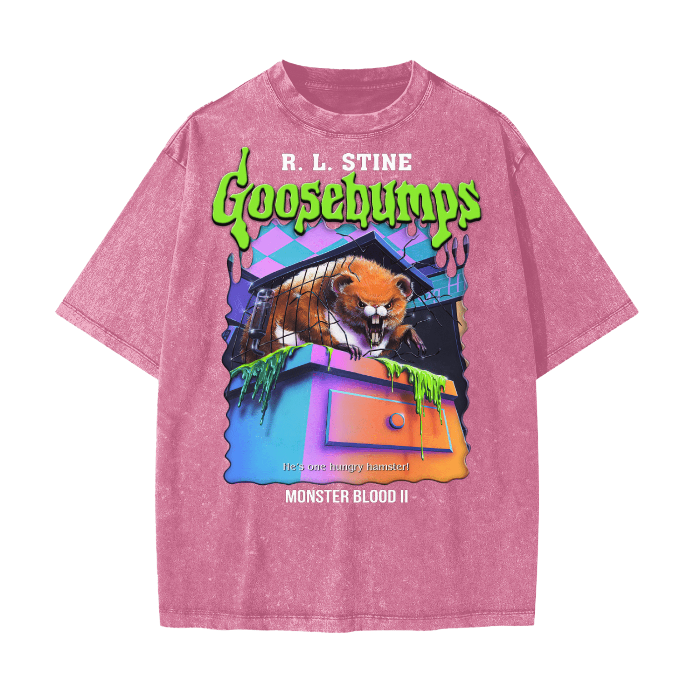 Goosebumps Monster Blood II Heavyweight Snow Washed T-Shirt - Goth Cloth Co.250807PODPQ0065007