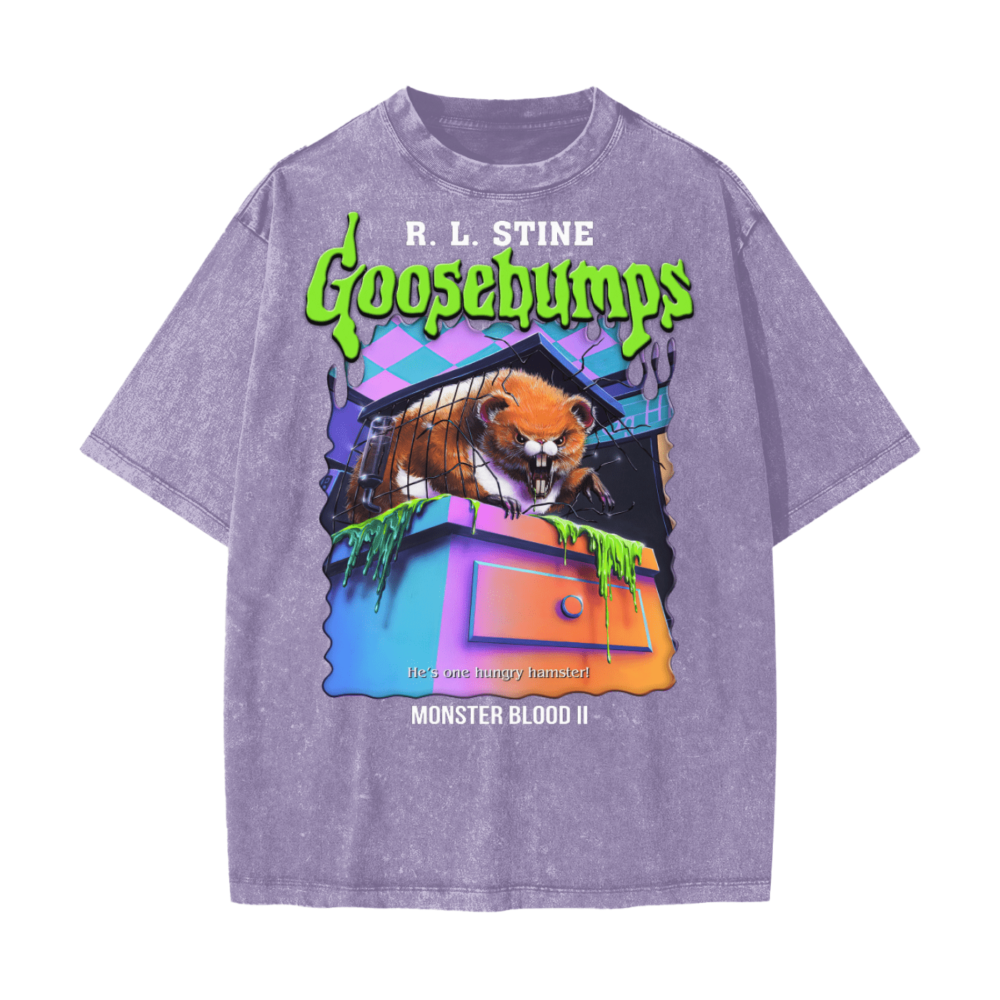 Goosebumps Monster Blood II Heavyweight Snow Washed T-Shirt - Goth Cloth Co.250807PODPQ0065013