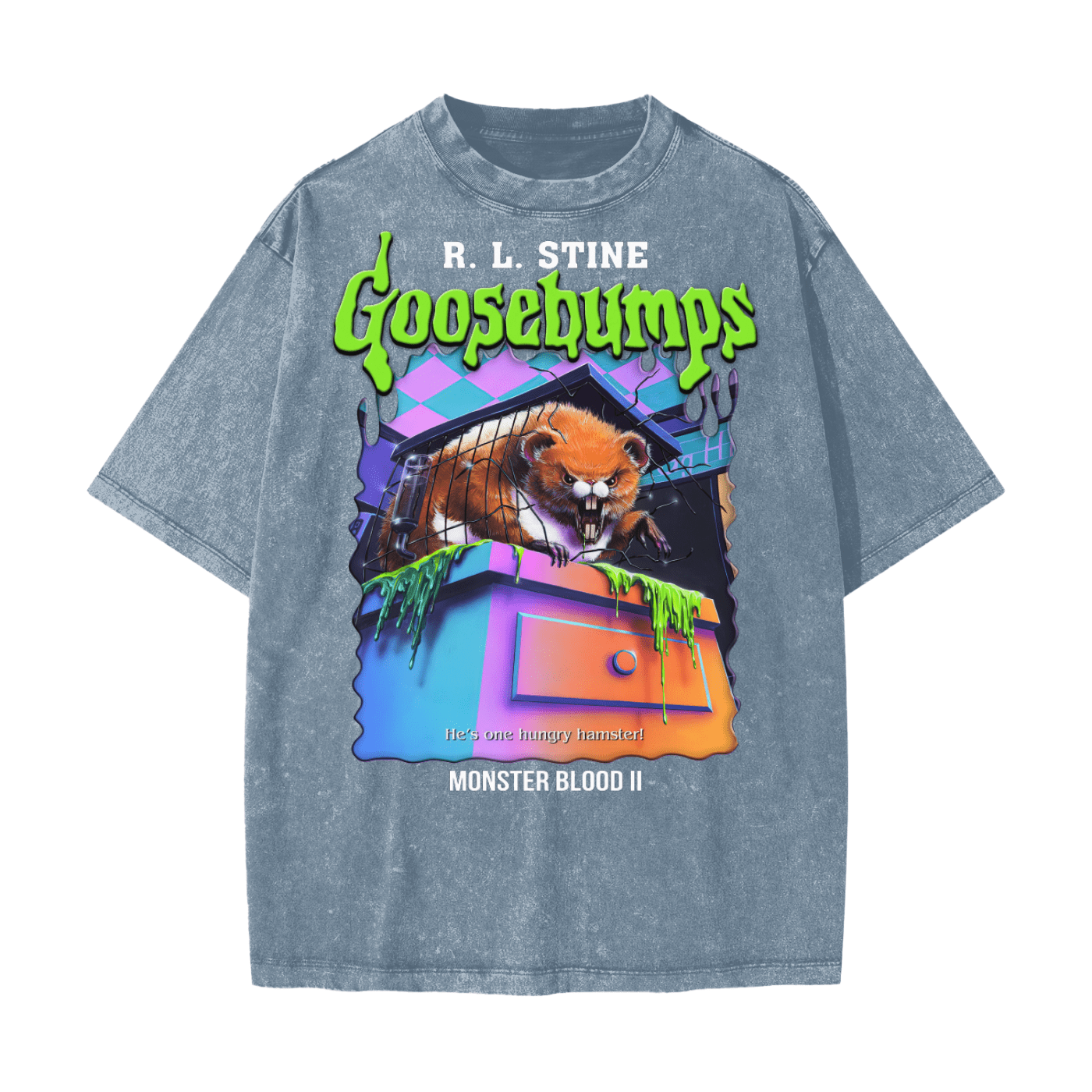 Goosebumps Monster Blood II Heavyweight Snow Washed T-Shirt - Goth Cloth Co.250807PODPQ0065019