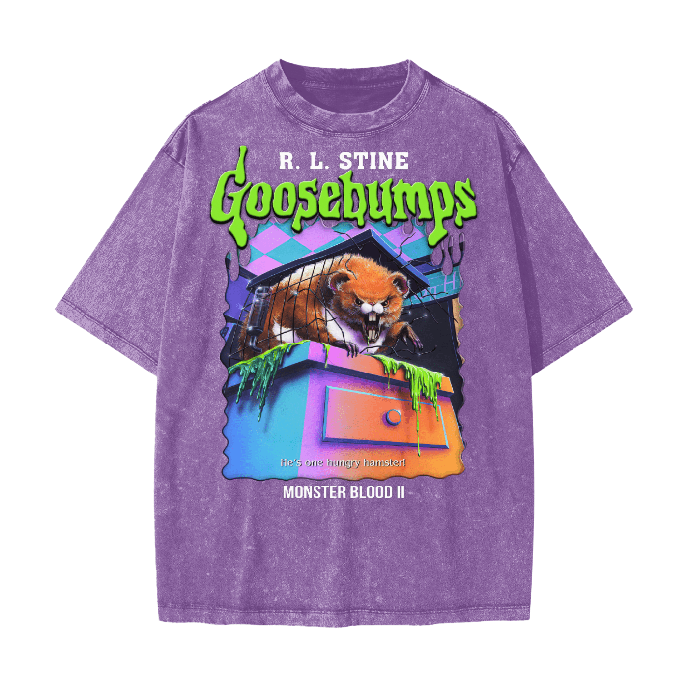 Goosebumps Monster Blood II Heavyweight Snow Washed T-Shirt - Goth Cloth Co.250807PODPQ0065025