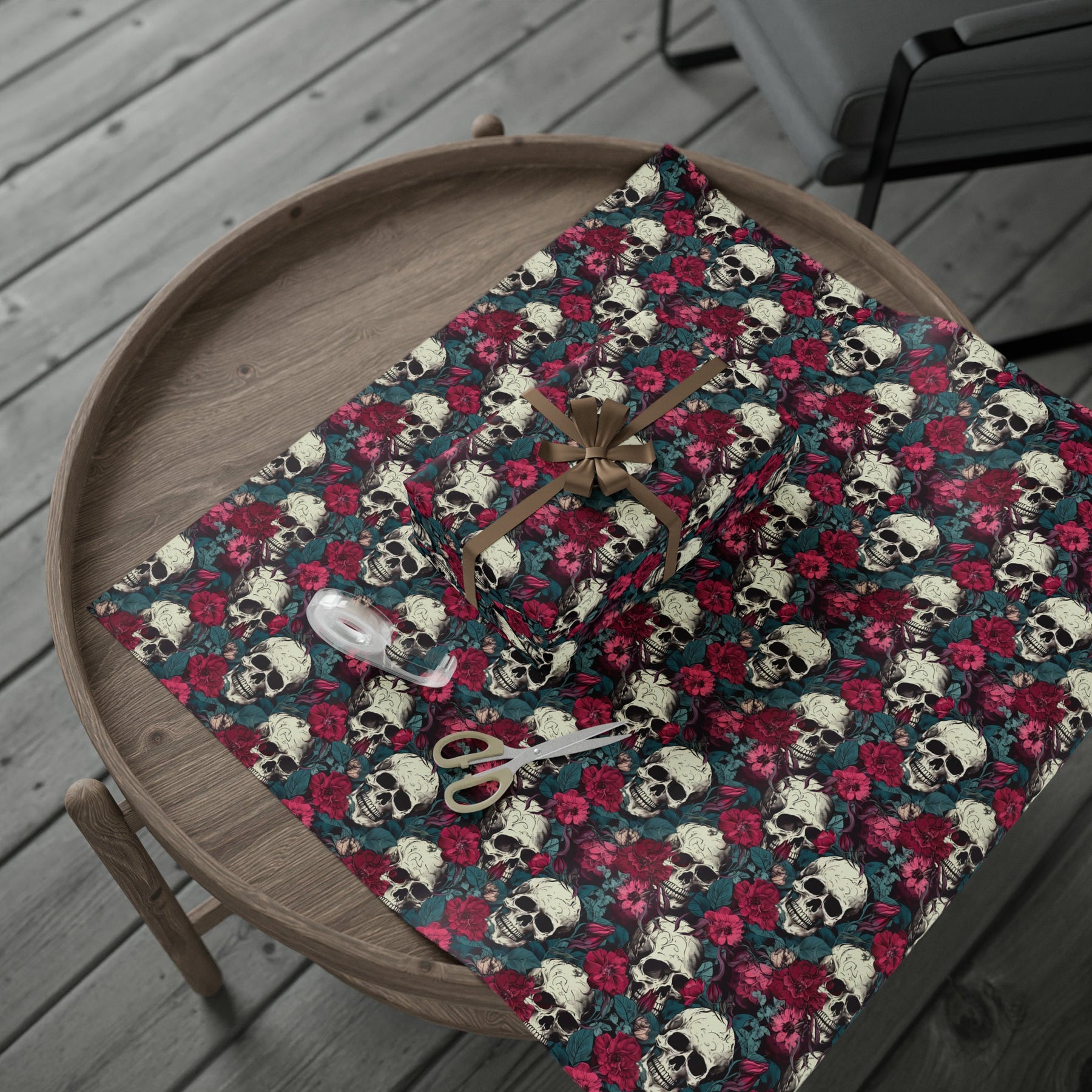 Goth Glam Skull & Rose Pattern Gift Wrap - Goth Cloth Co.Home Decor27574178926147322629