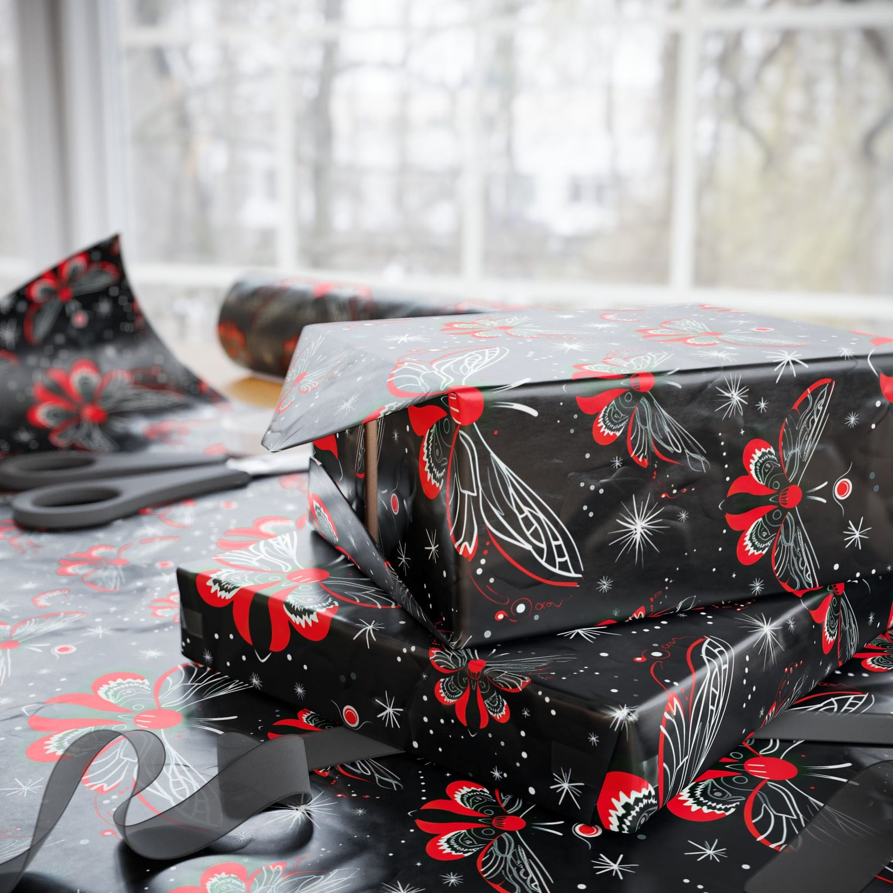 Gothic Celestial Moth Gift Wrap - Goth Cloth Co.Home Decor27588228769895509914