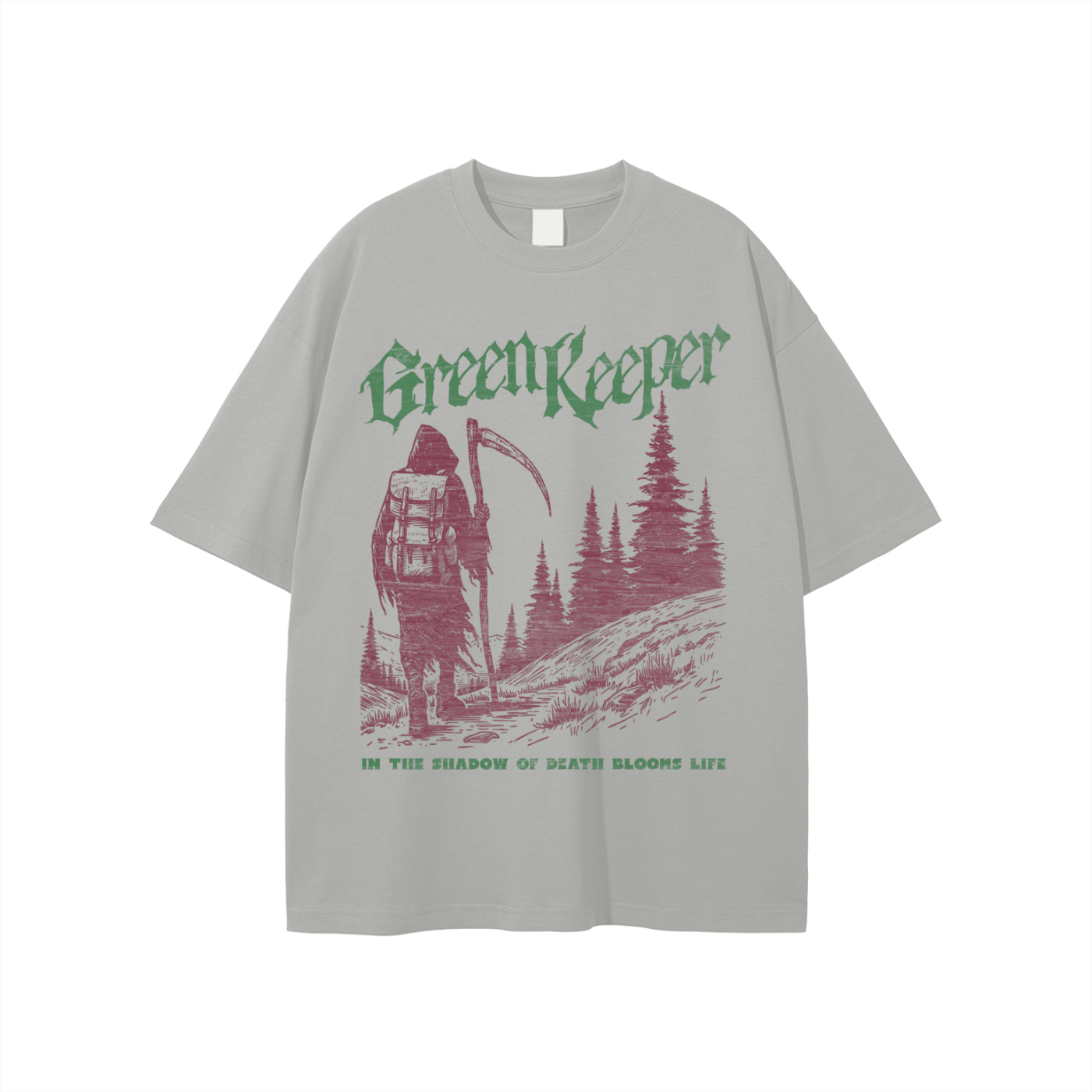 Green Keeper Grim Reaper Cotton Tee - Goth Cloth Co.250530PODPQ0084016
