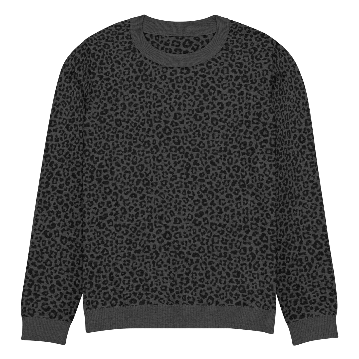 Grey Leopard Knit Crewneck Sweater - Goth Cloth Co.4150416_19635