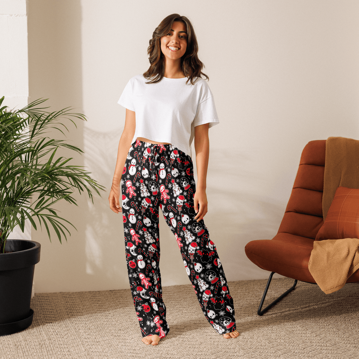 Helliday Cheer Silky Pajama Pants - Goth Cloth Co.4680607_20976