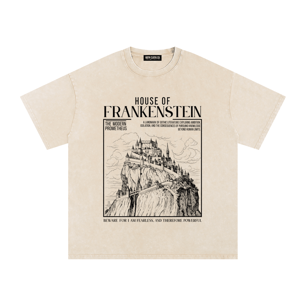 House of Frankenstein Acid Wash T-Shirt - Goth Cloth Co.261013PODPQ12230#001
