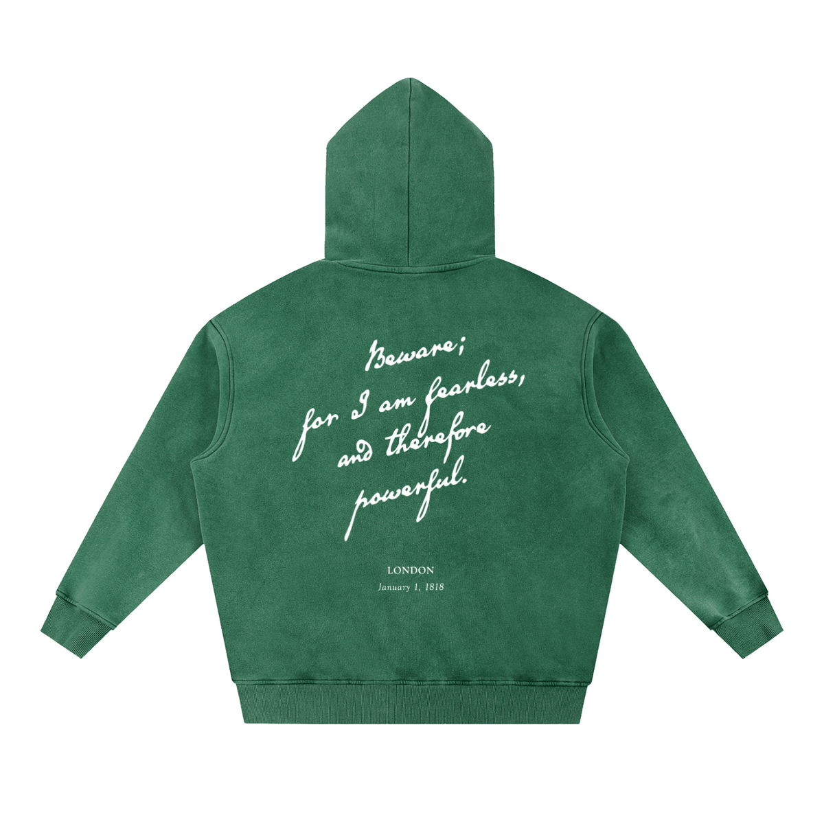 I am Fearless Frankenstein Vintage Wash Fleece Hoodie - Goth Cloth Co.gymwear261014PODRB0008#011