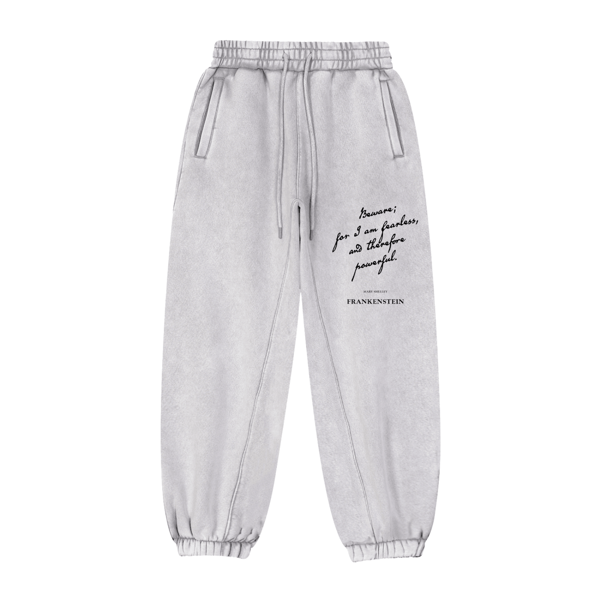 I am Fearless Frankenstein Vintage Wash Fleeced Joggers - Goth Cloth Co.gymwear261014PODPX0193#006