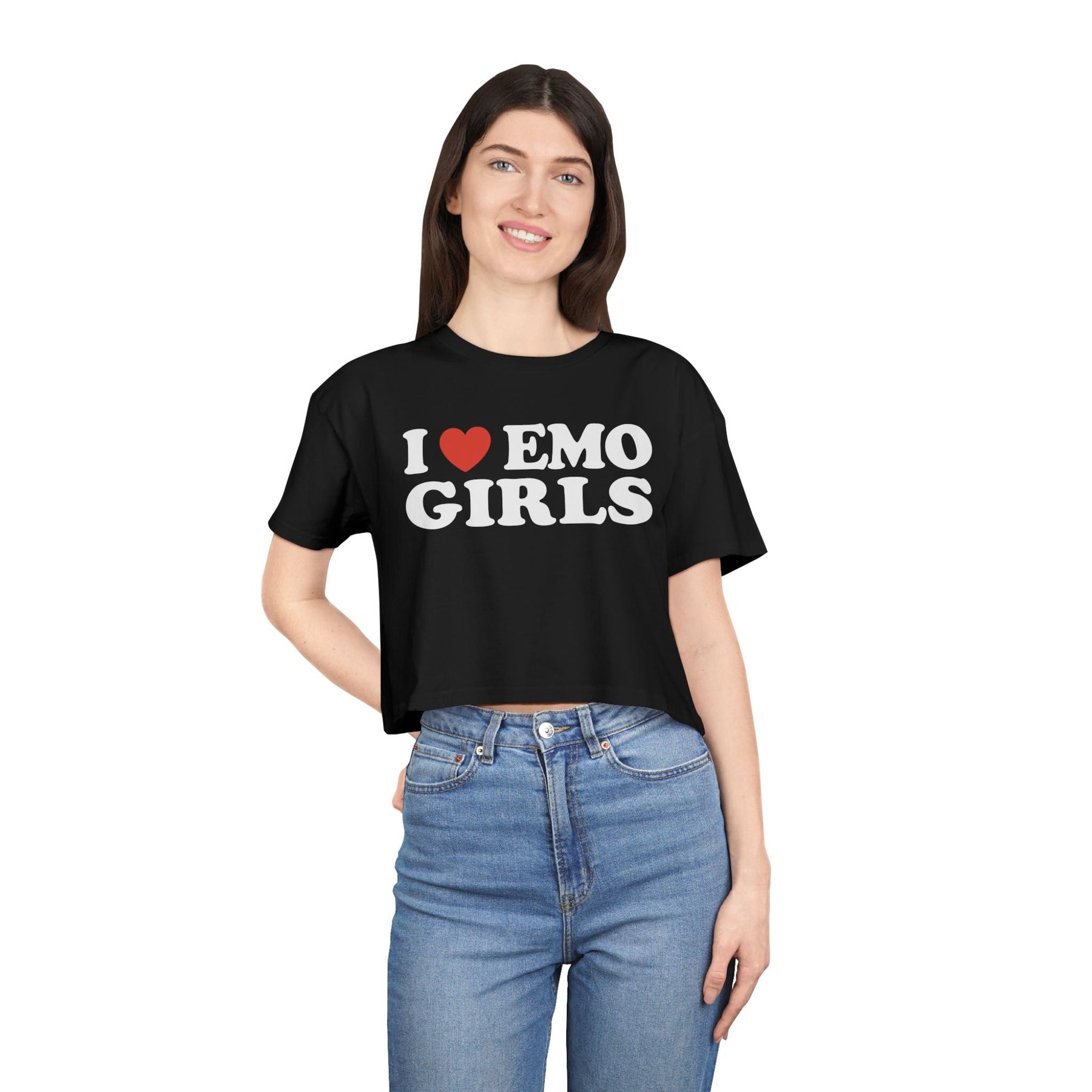 I Heart Emo Girls Crop Tee - Goth Cloth Co.T-Shirt11399034417049592153