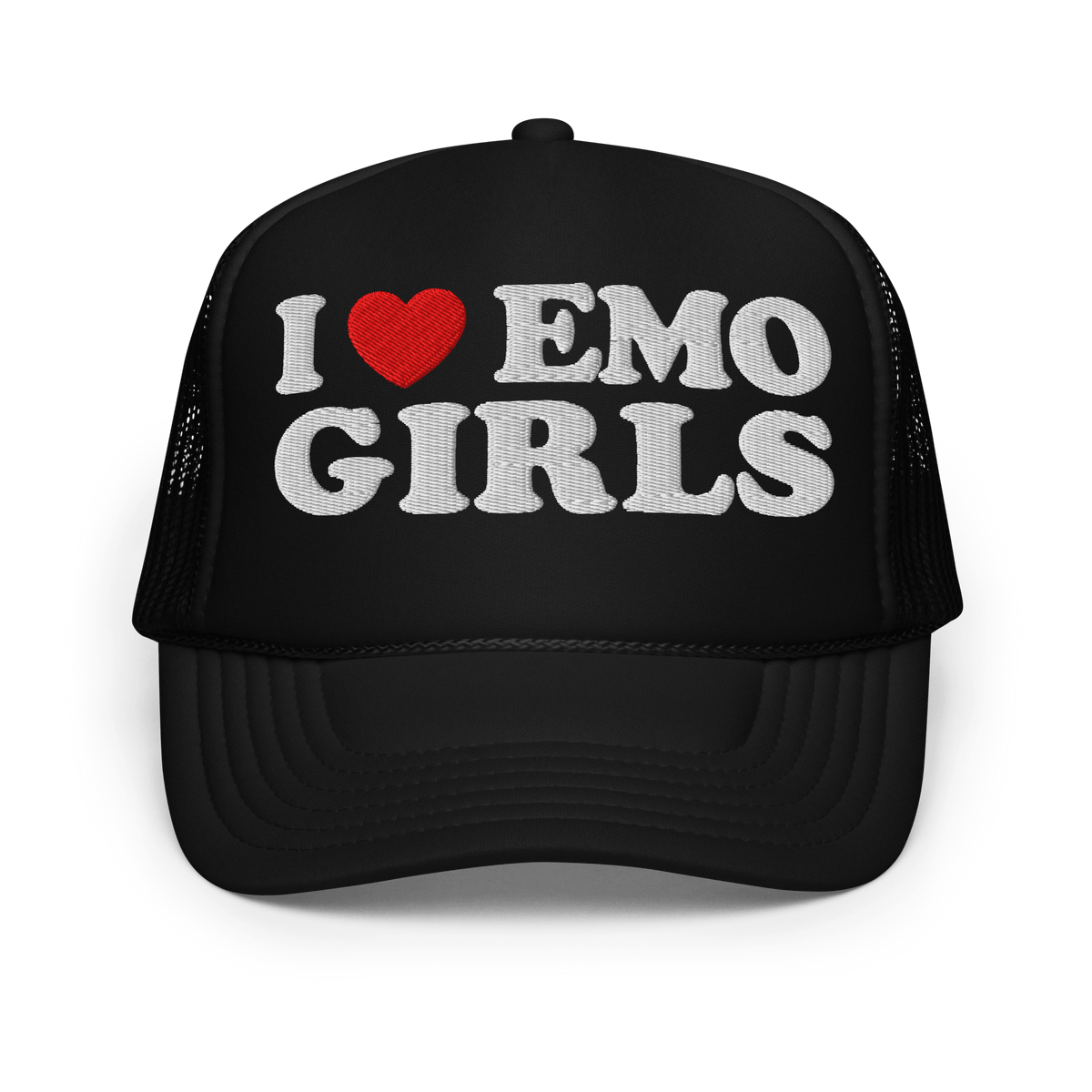 I Heart Emo Girls Foam Embroidered Trucker Hat - Goth Cloth Co.6565040_15908