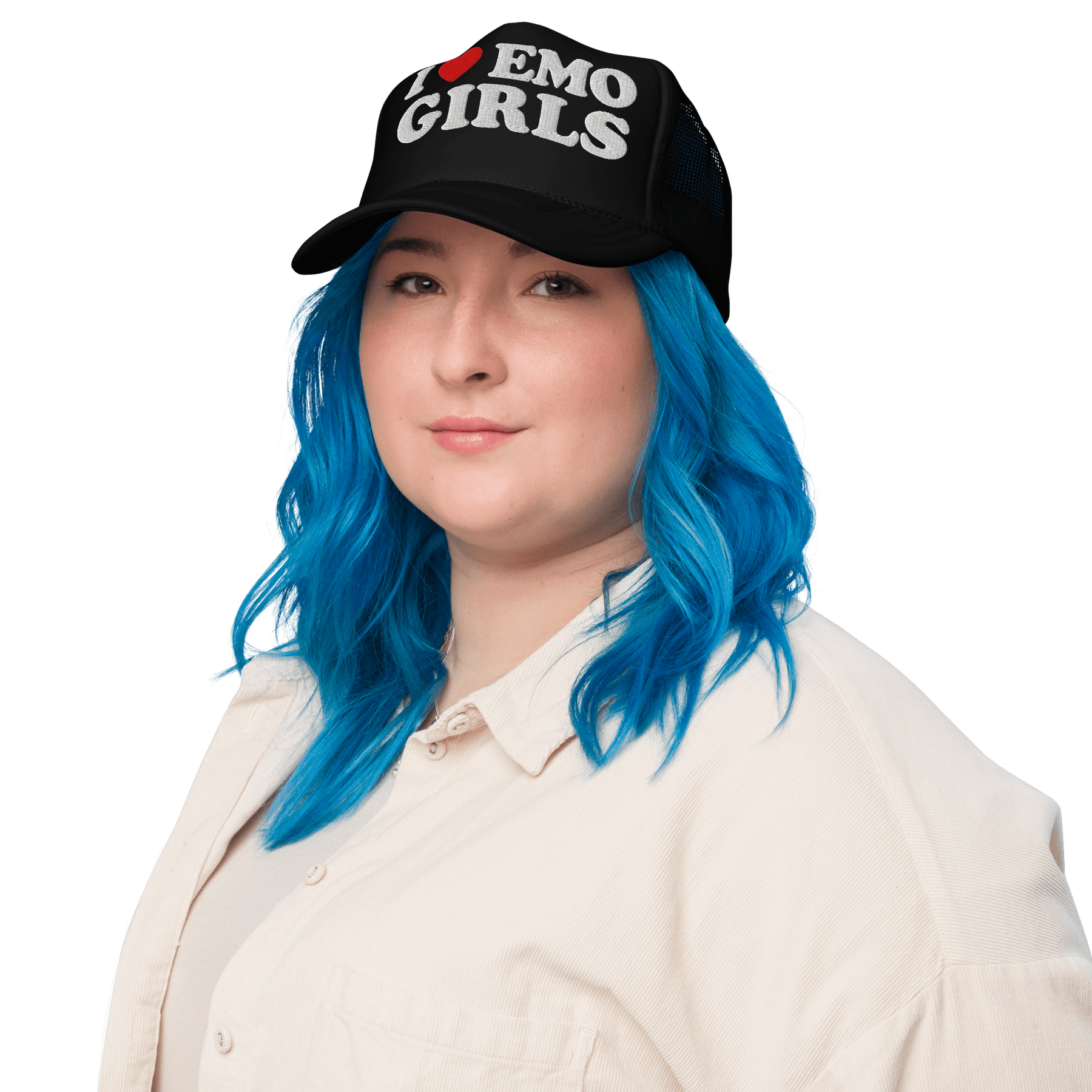 I Heart Emo Girls Foam Embroidered Trucker Hat - Goth Cloth Co.6565040_15908