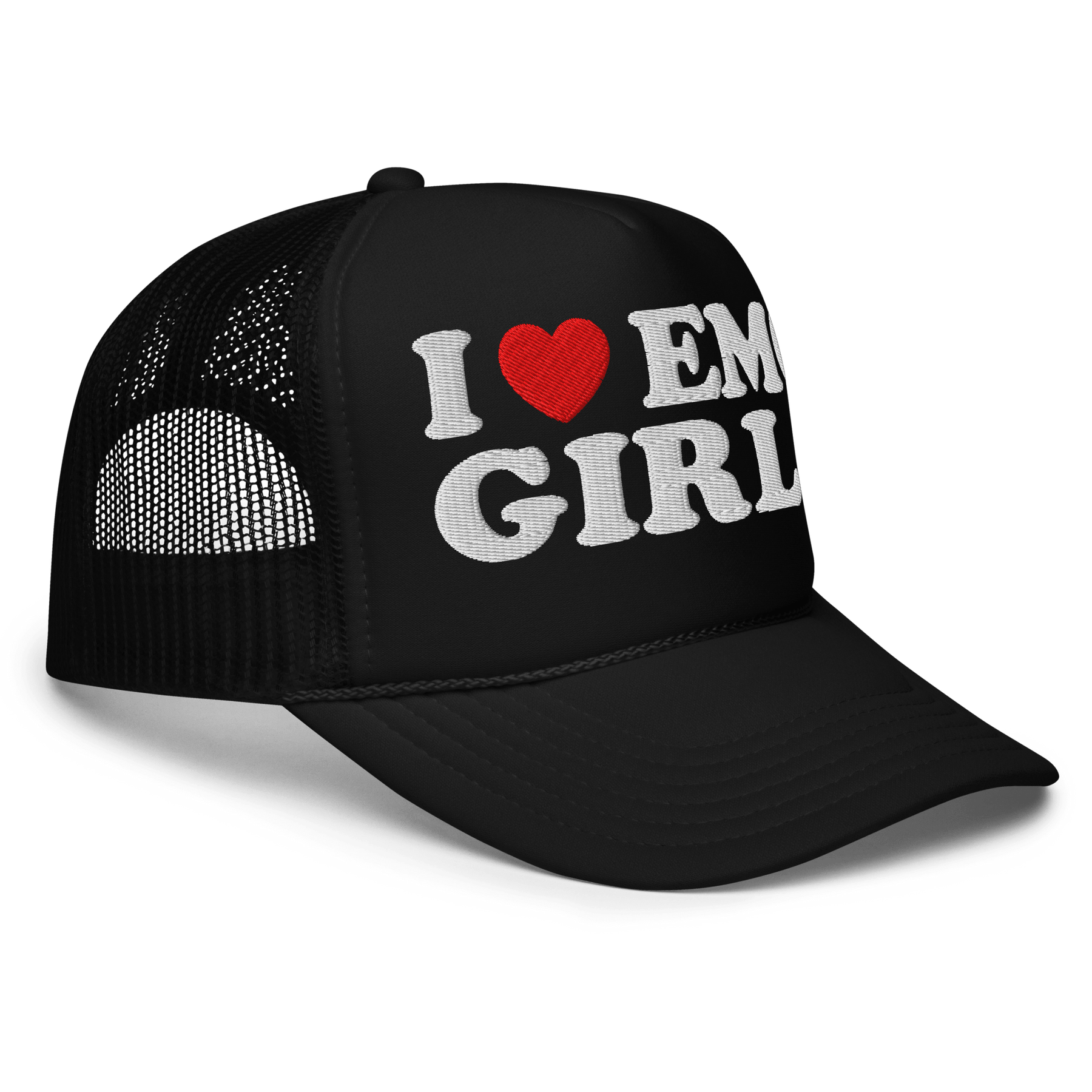 I Heart Emo Girls Foam Embroidered Trucker Hat - Goth Cloth Co.6565040_15908