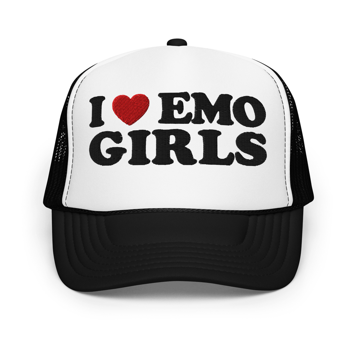 I Heart Emo Girls Foam Embroidered Trucker Hat - Goth Cloth Co.6565040_15908