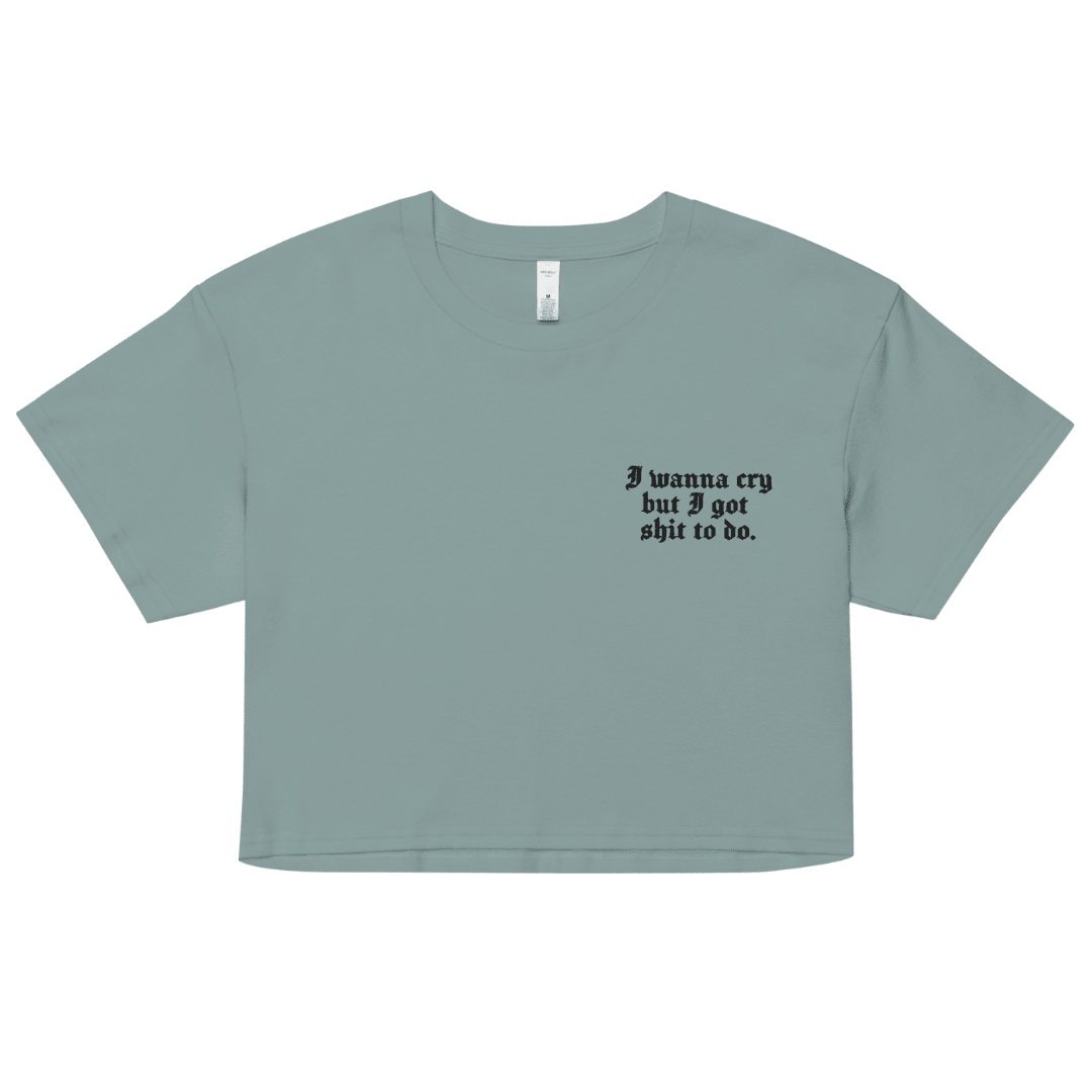 I Wanna Cry Embroidered Crop Top - Goth Cloth Co.8851953_20243