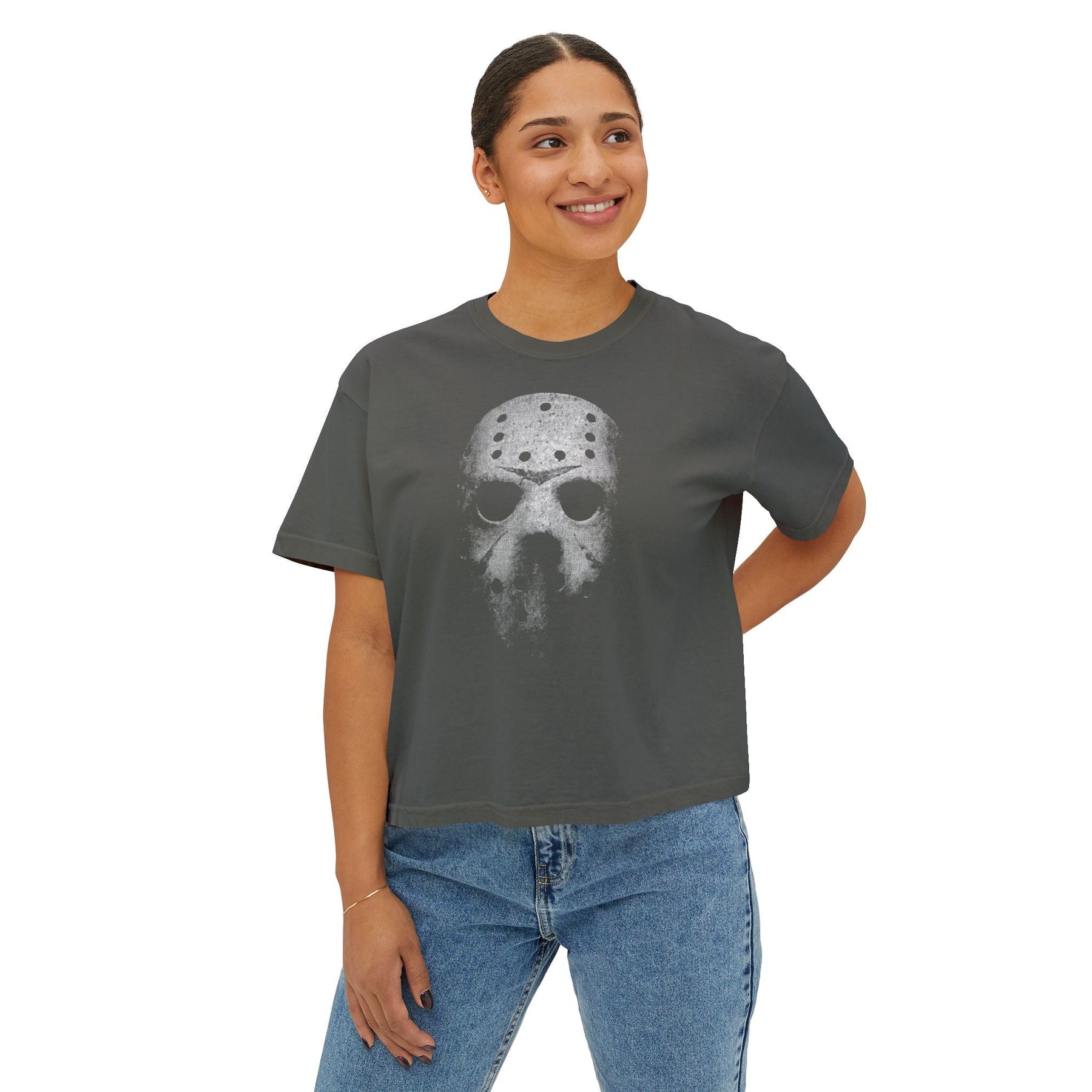 Jason Voorhees Mask Crop Top - Goth Cloth Co.T-Shirt14654245697743364218