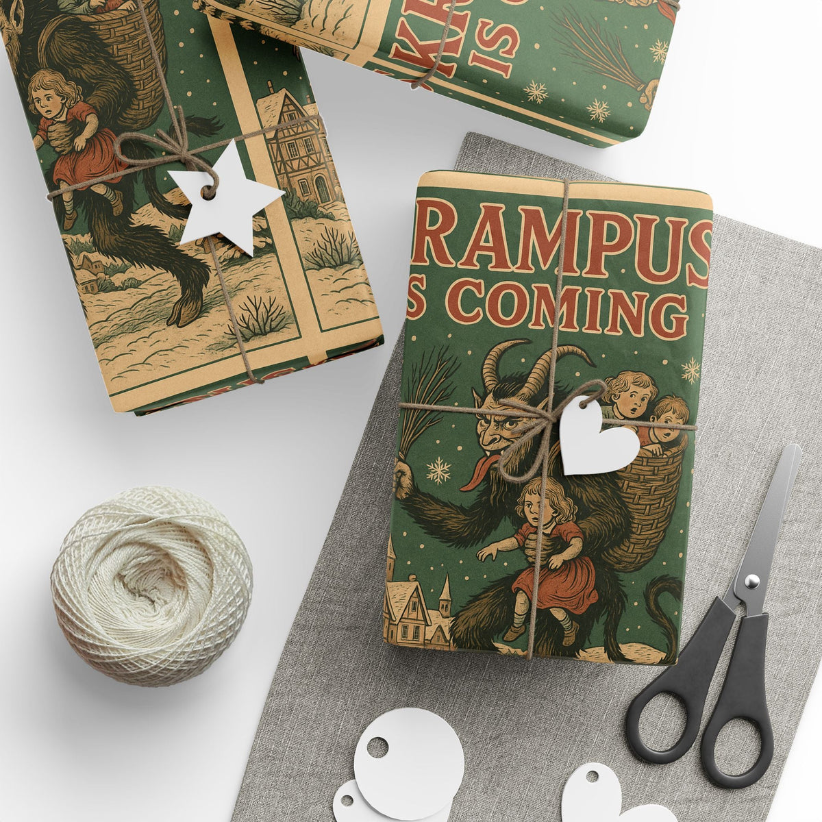 Krampus is Coming Gift Wrap - Goth Cloth Co.Home Decor21045273184183998138