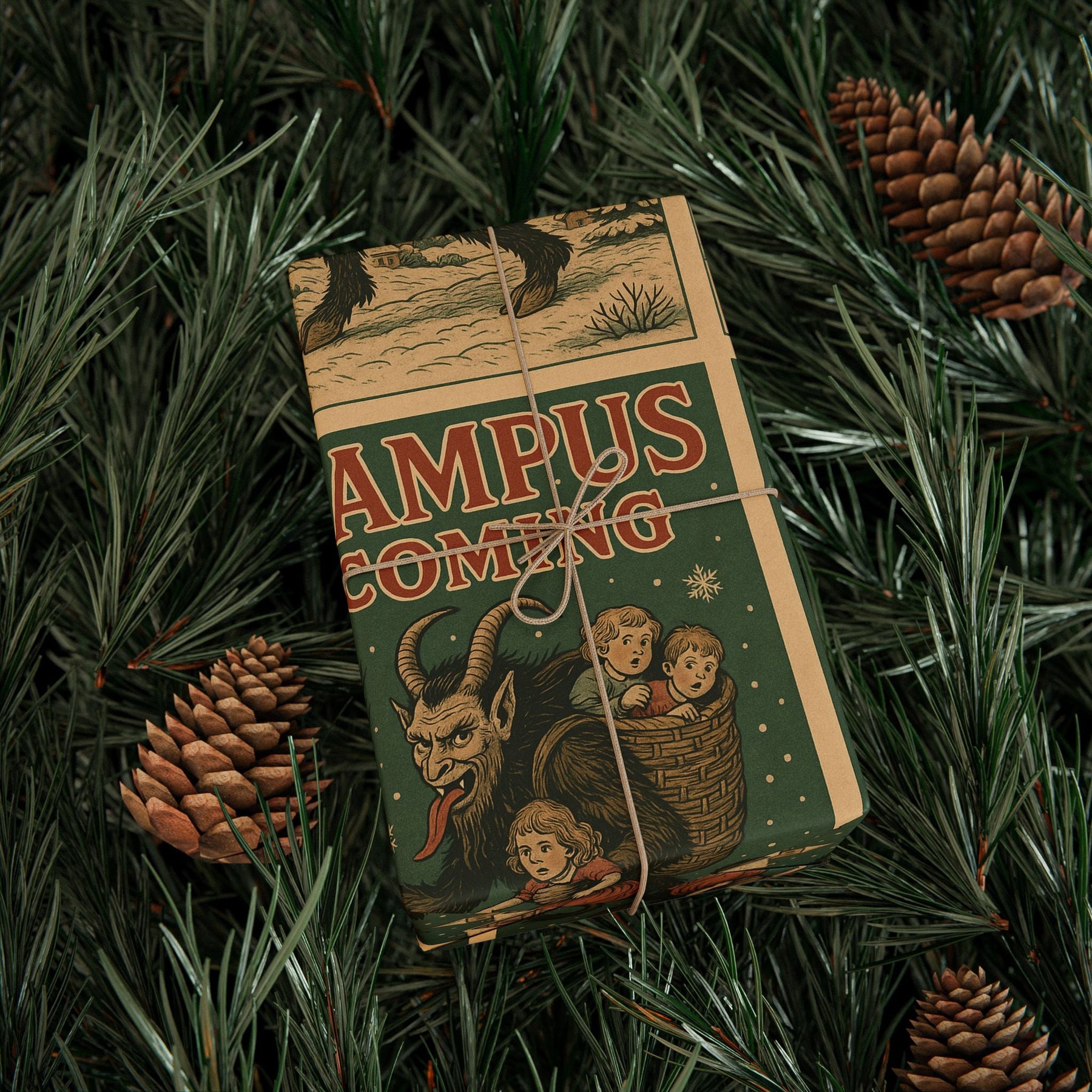 Krampus is Coming Gift Wrap - Goth Cloth Co.Home Decor21045273184183998138