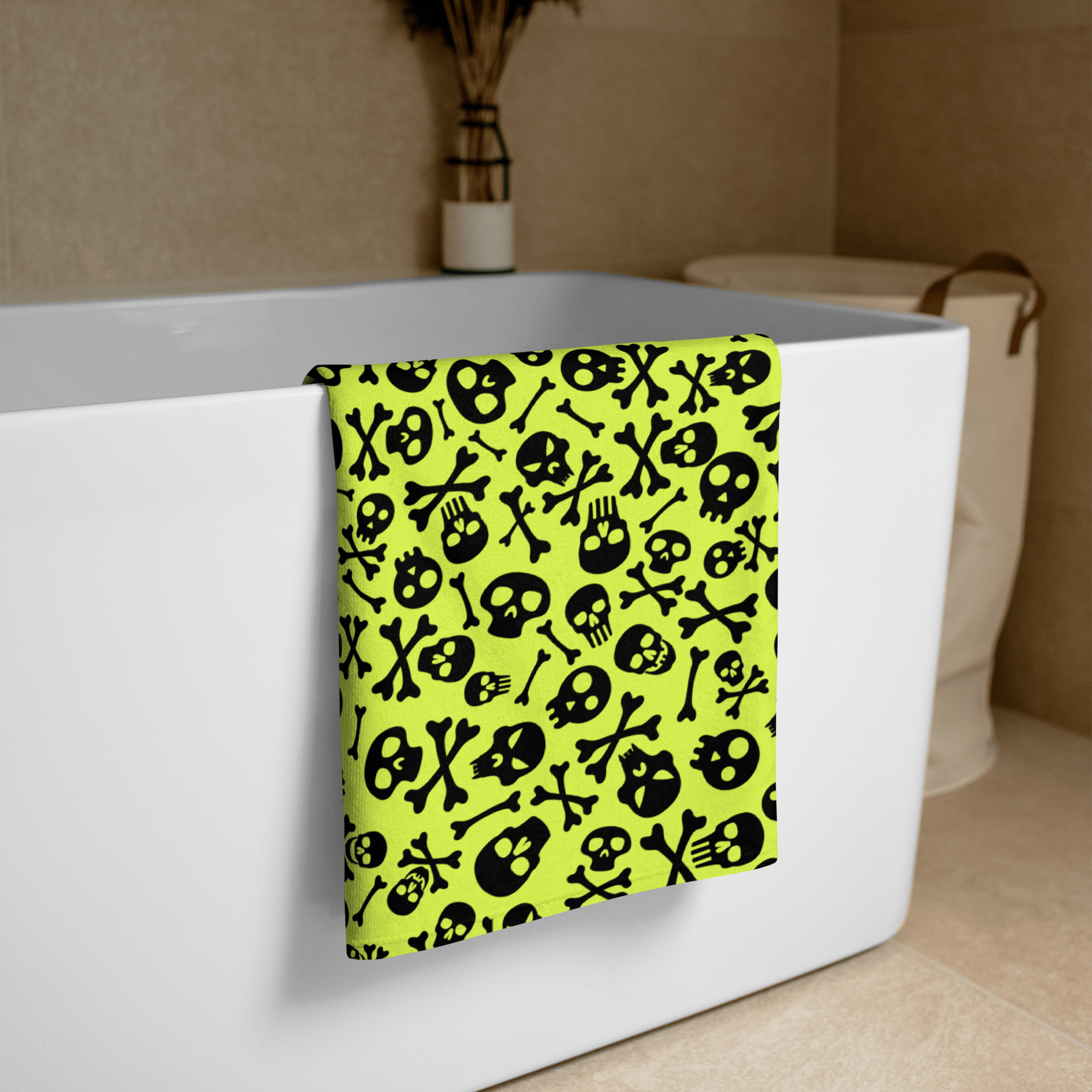 Lime Bones Beach Towel - Goth Cloth Co.7741391_8874