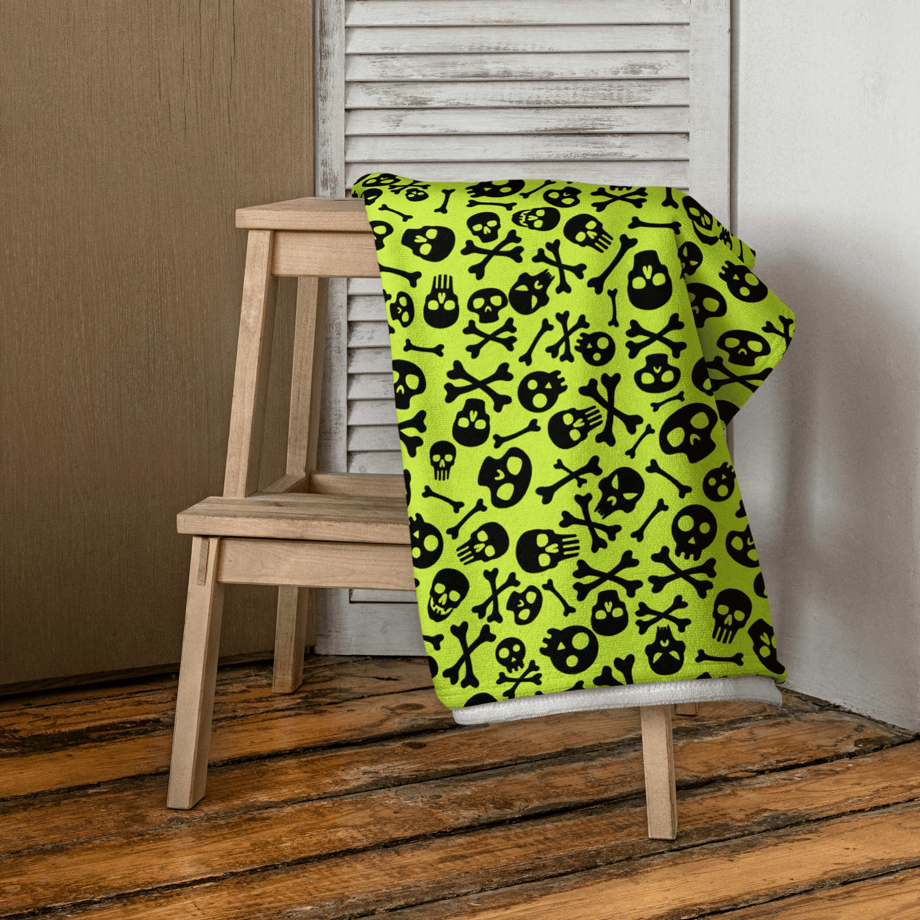 Lime Bones Beach Towel - Goth Cloth Co.7741391_8874