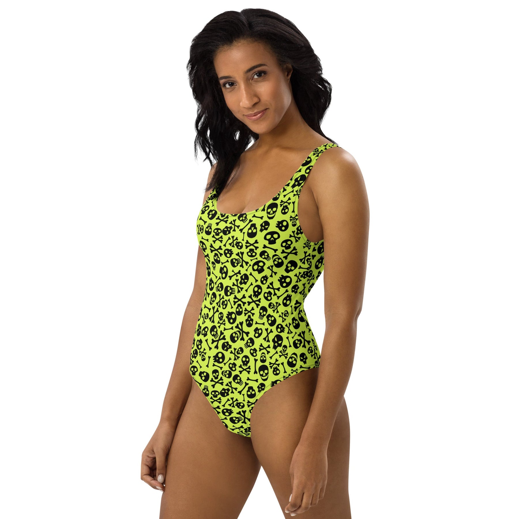 Lime Bones One-Piece Swimsuit - Goth Cloth Co.3951567_9014