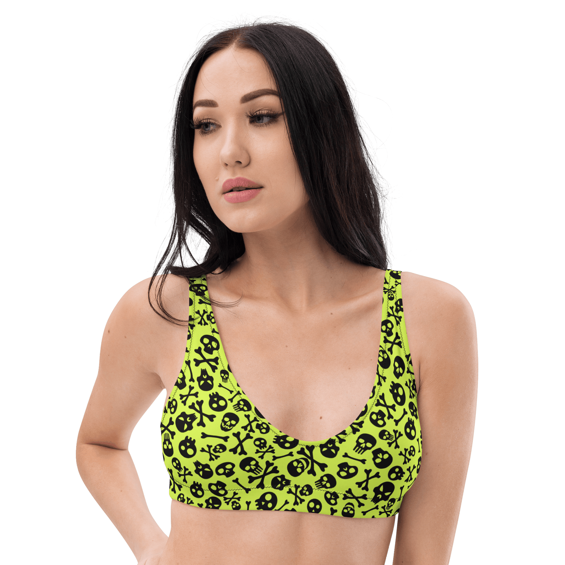 Lime Bones Sport Bikini Top - Goth Cloth Co.2534262_12035