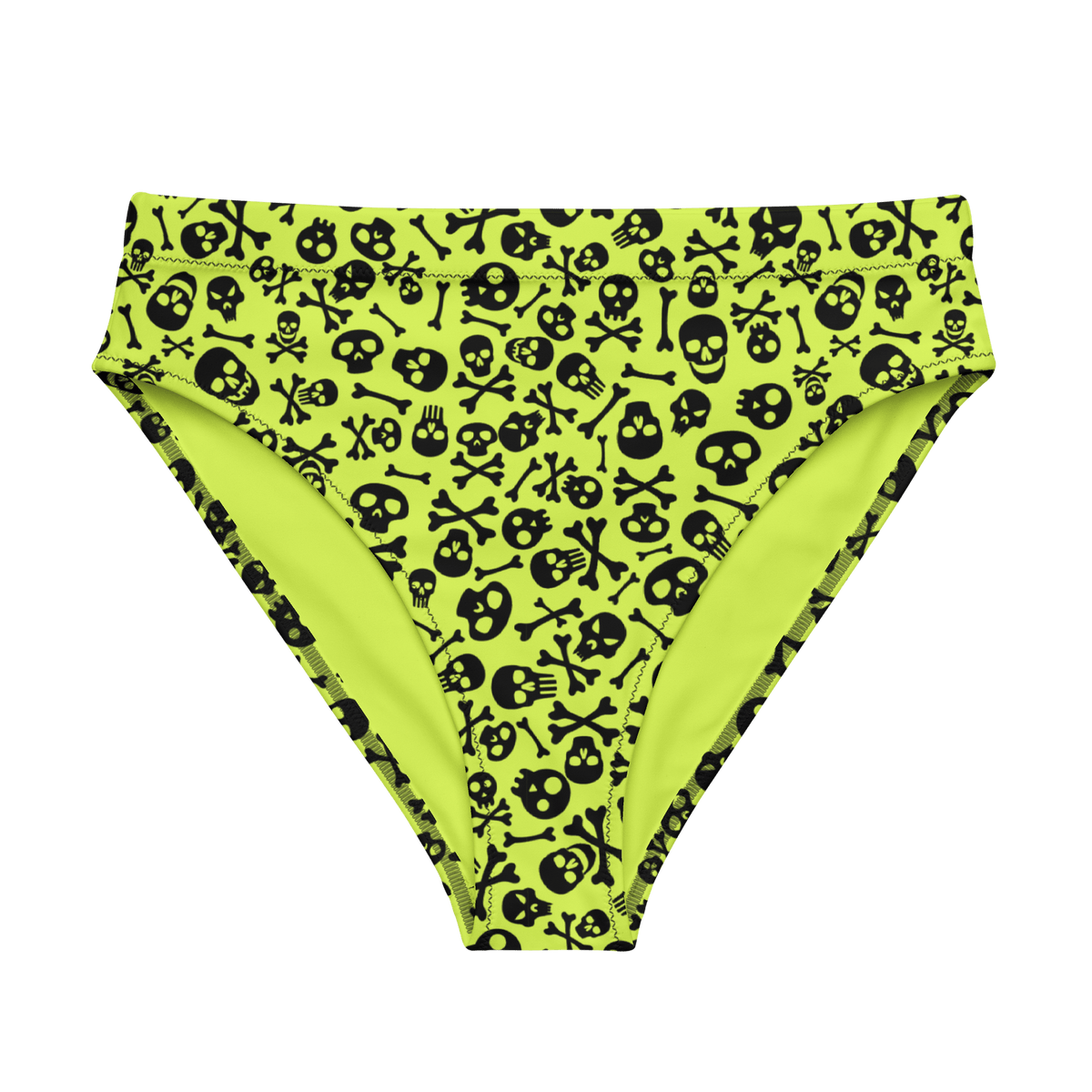 Lime Bones Sport High - Waisted Bikini Bottom - Goth Cloth Co.6533557_12042