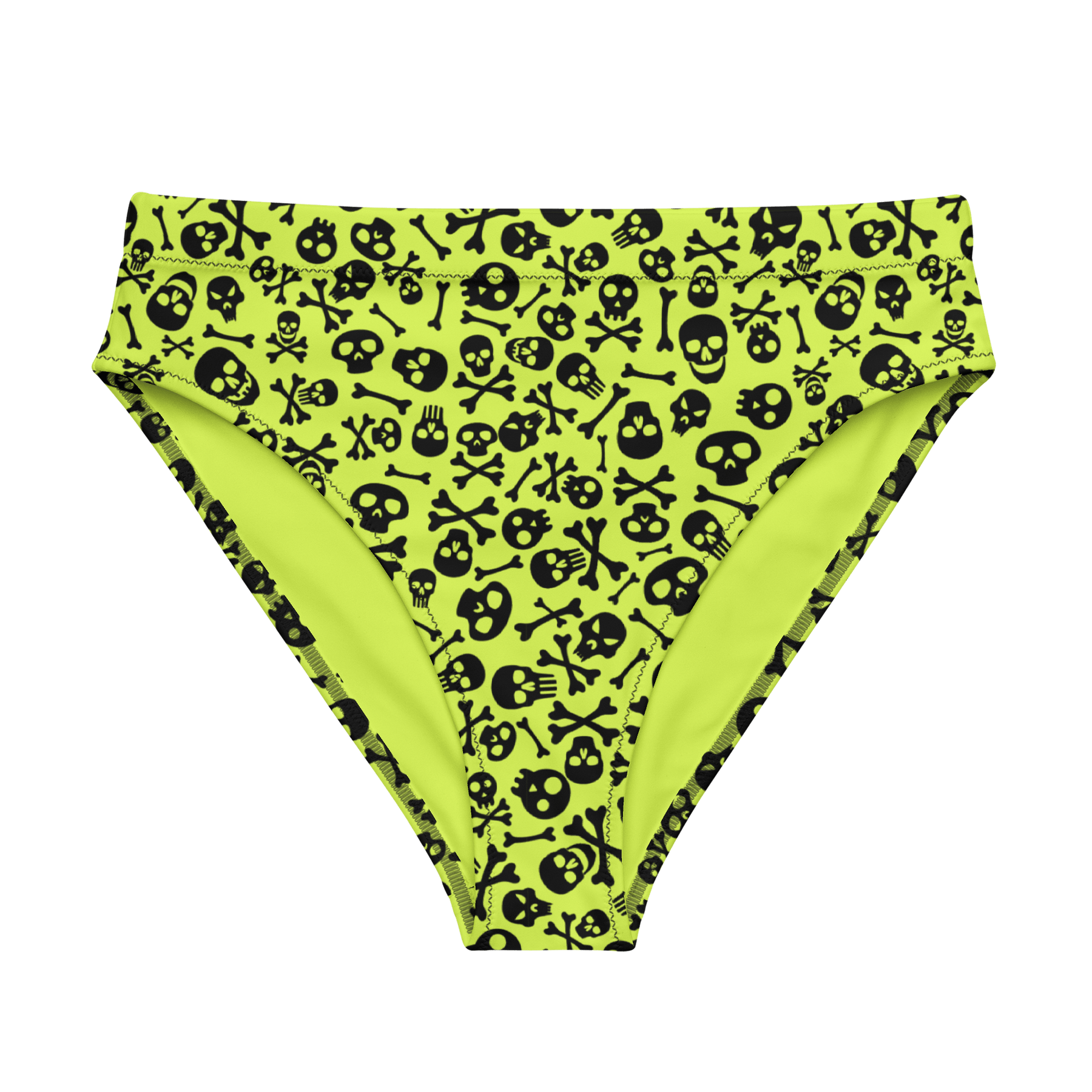 Lime Bones Sport High - Waisted Bikini Bottom - Goth Cloth Co.6533557_12042