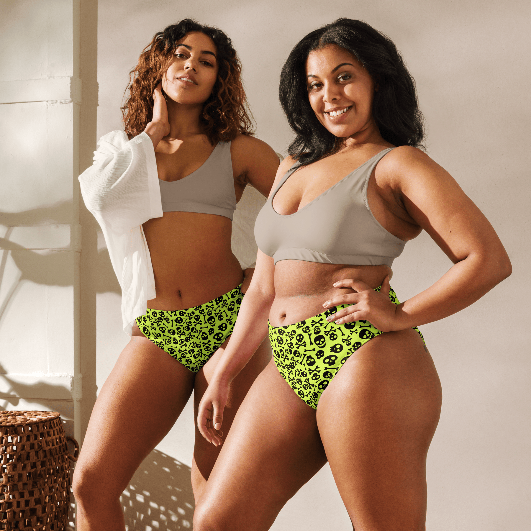 Lime Bones Sport High - Waisted Bikini Bottom - Goth Cloth Co.6533557_12042