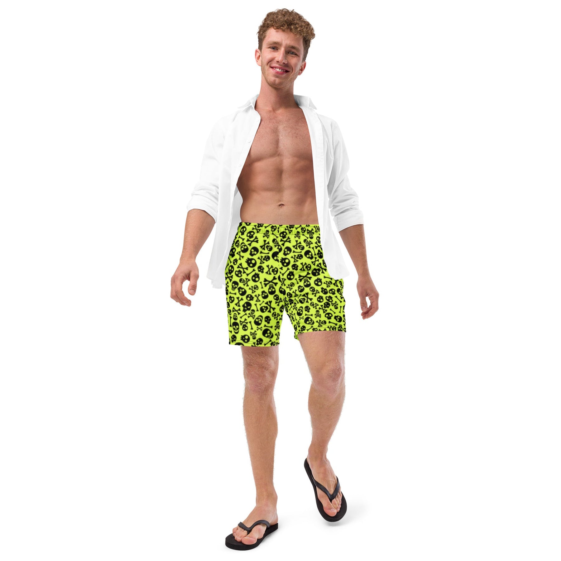 Lime Bones Swim Trunks - Goth Cloth Co.1320085_14636