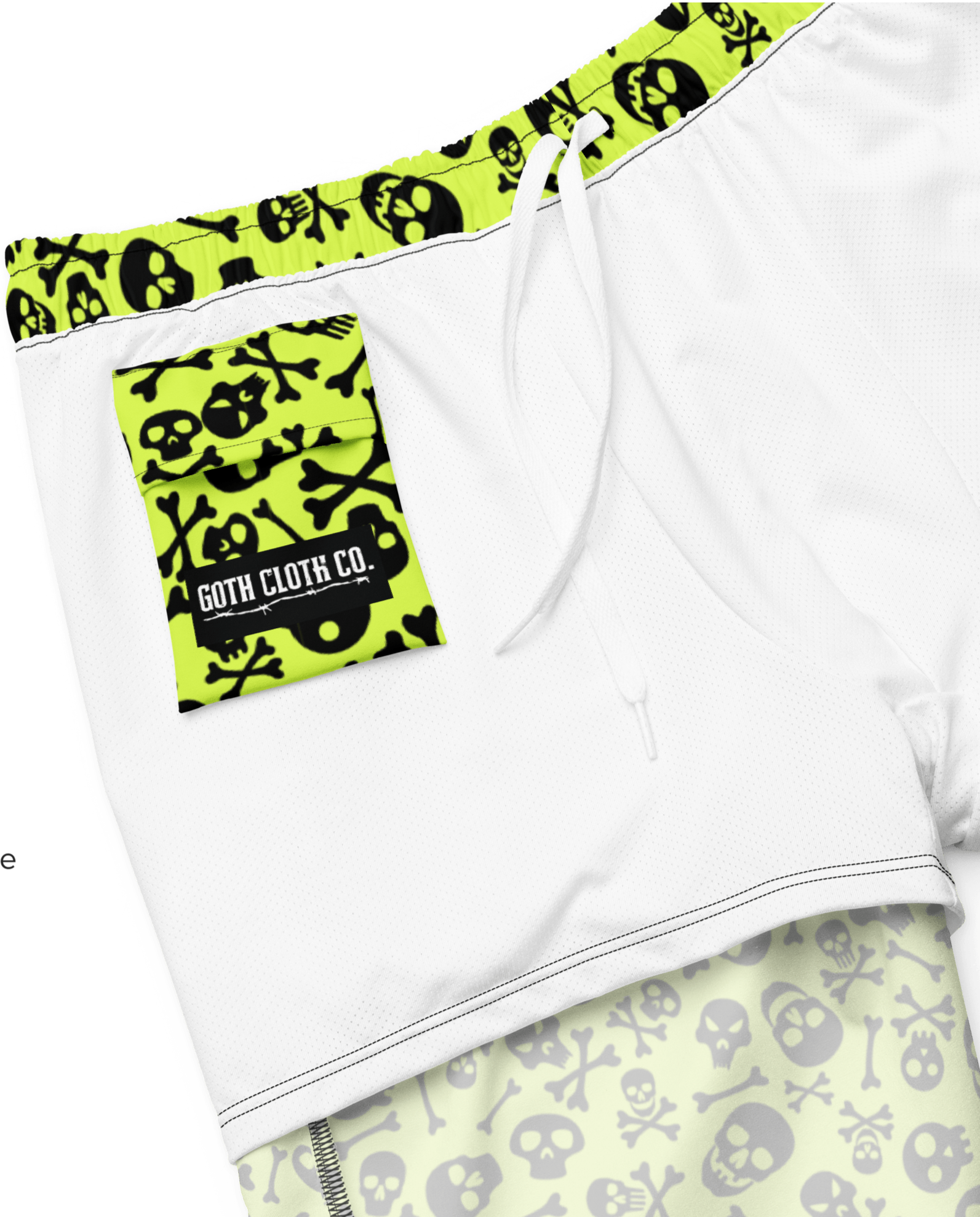 Lime Bones Swim Trunks - Goth Cloth Co.1320085_14636