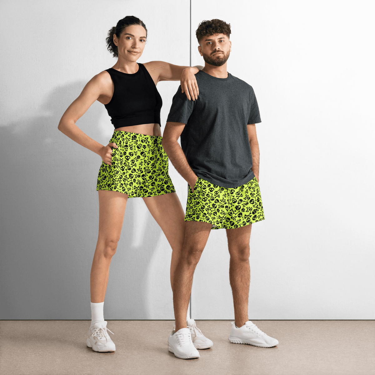 Lime Bones Unisex Swim Trunks - Goth Cloth Co.2275700_9804