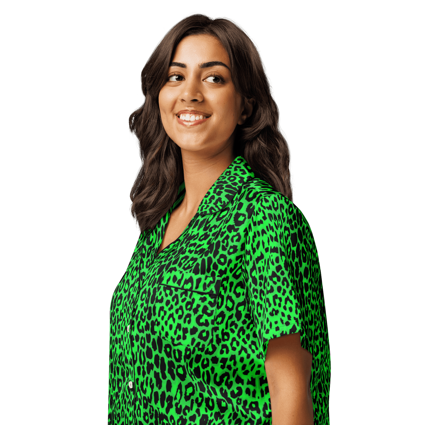 Lime Leopard Silky Pajama Top - Goth Cloth Co.7829852_20964