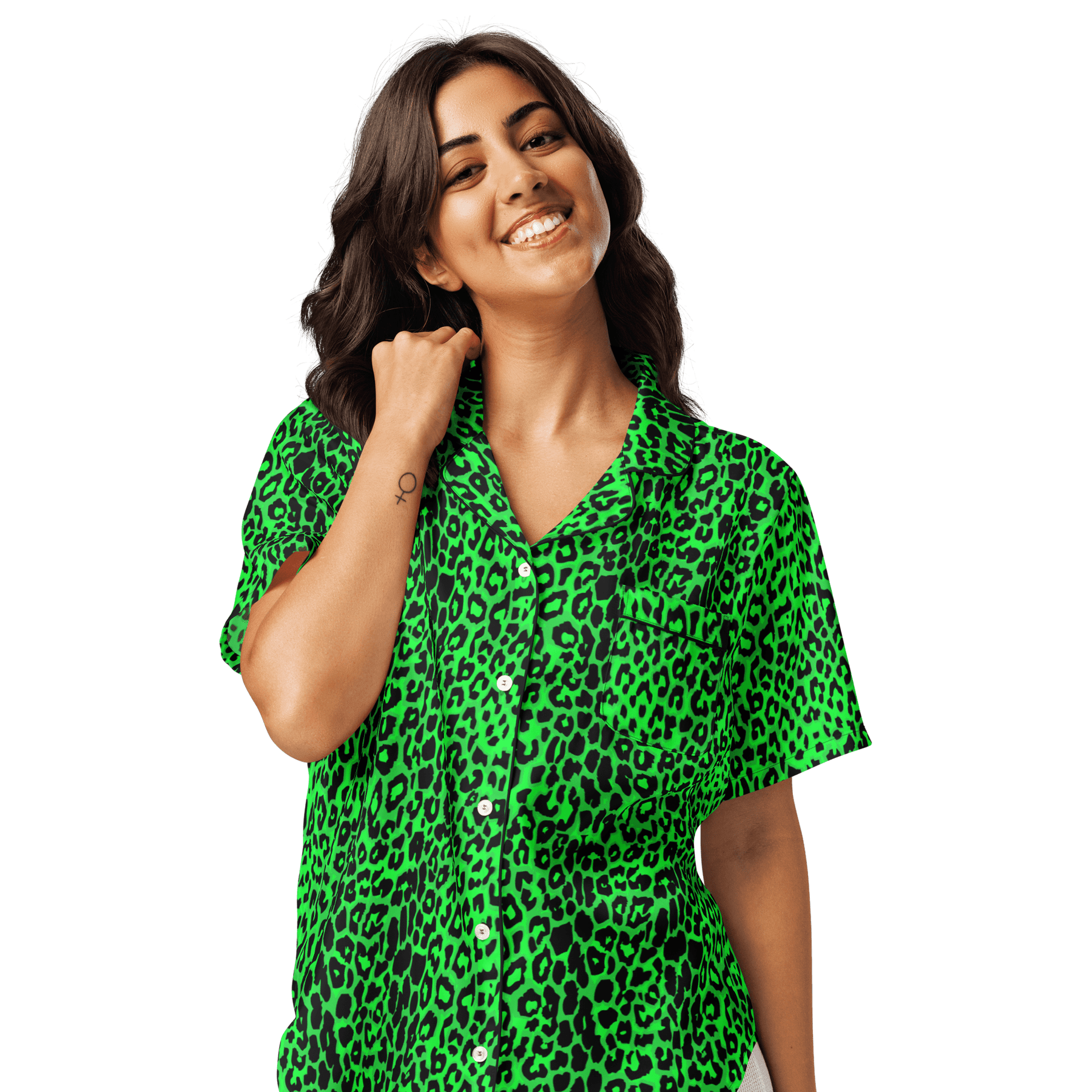 Lime Leopard Silky Pajama Top - Goth Cloth Co.7829852_20964
