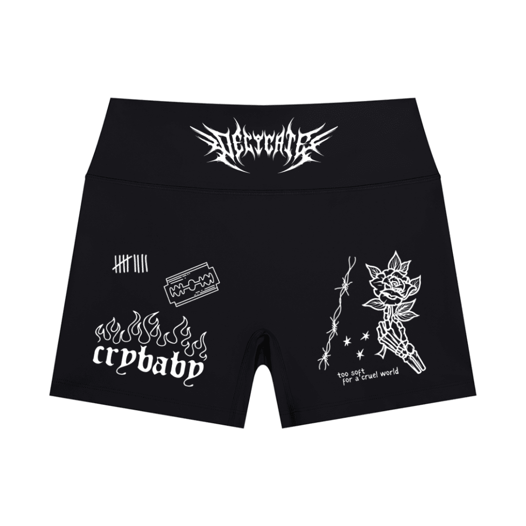 Mental Notes High Rise Yoga Shorts - Goth Cloth Co.gymwear260709PODBK1704#016
