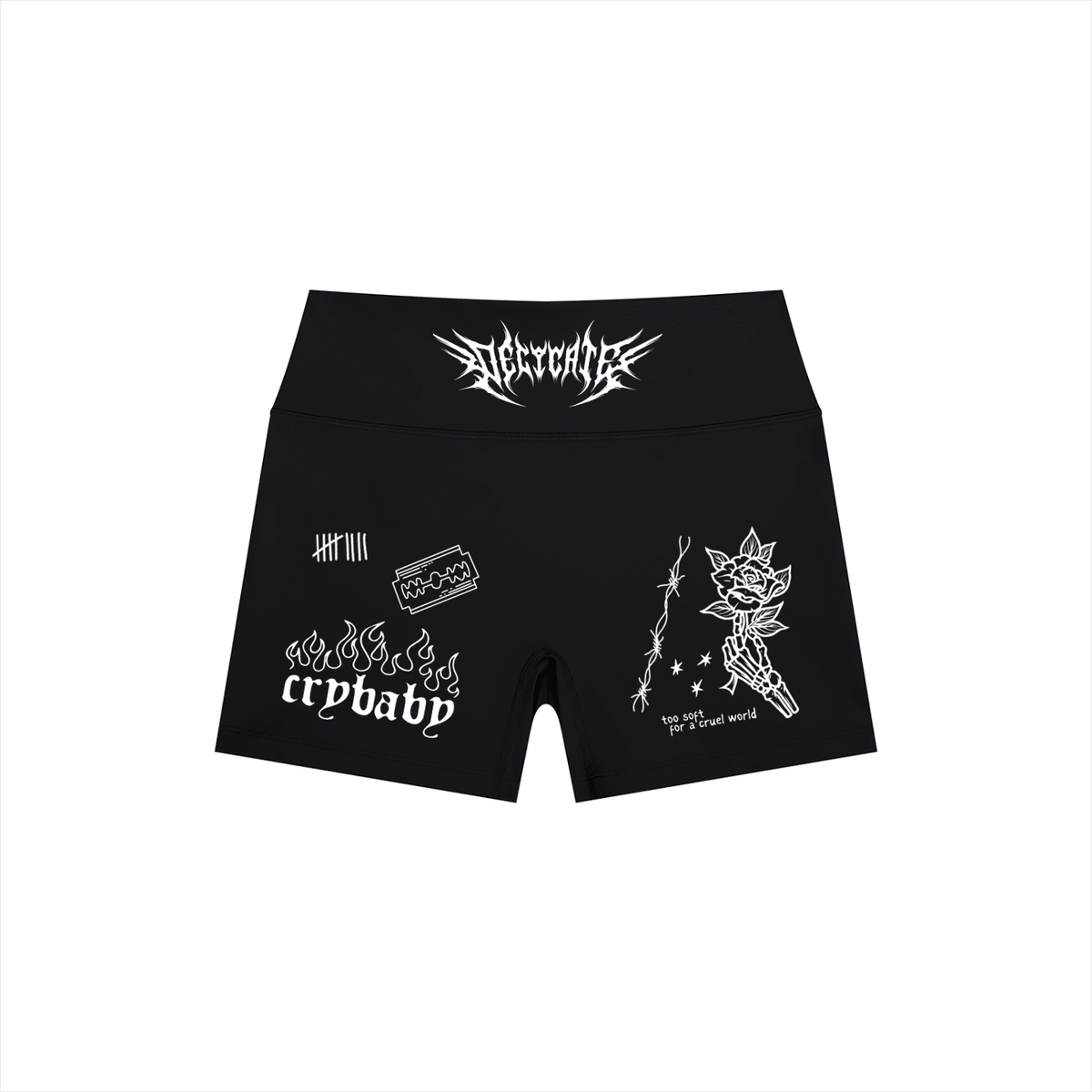 Mental Notes High Rise Yoga Shorts - Goth Cloth Co.260709PODBK1705001