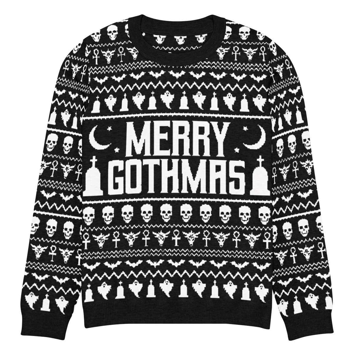 Merry Gothmas Knit Crewneck Sweater - Goth Cloth Co.2973792_19636