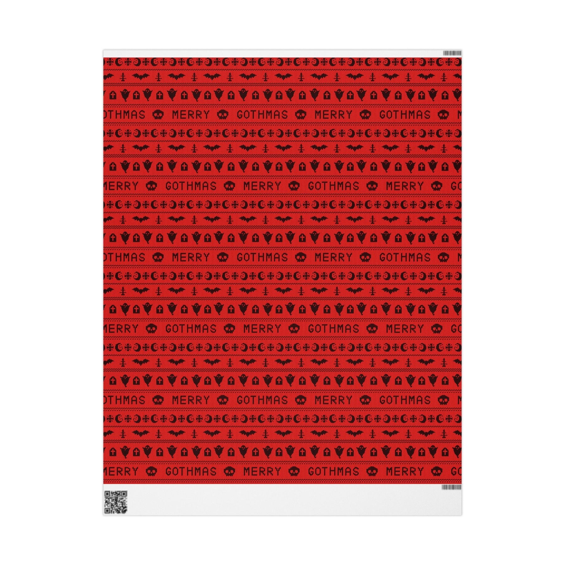Merry Gothmas Red Spooky Gift Wrap - Goth Cloth Co.Home Decor30002343907502758631