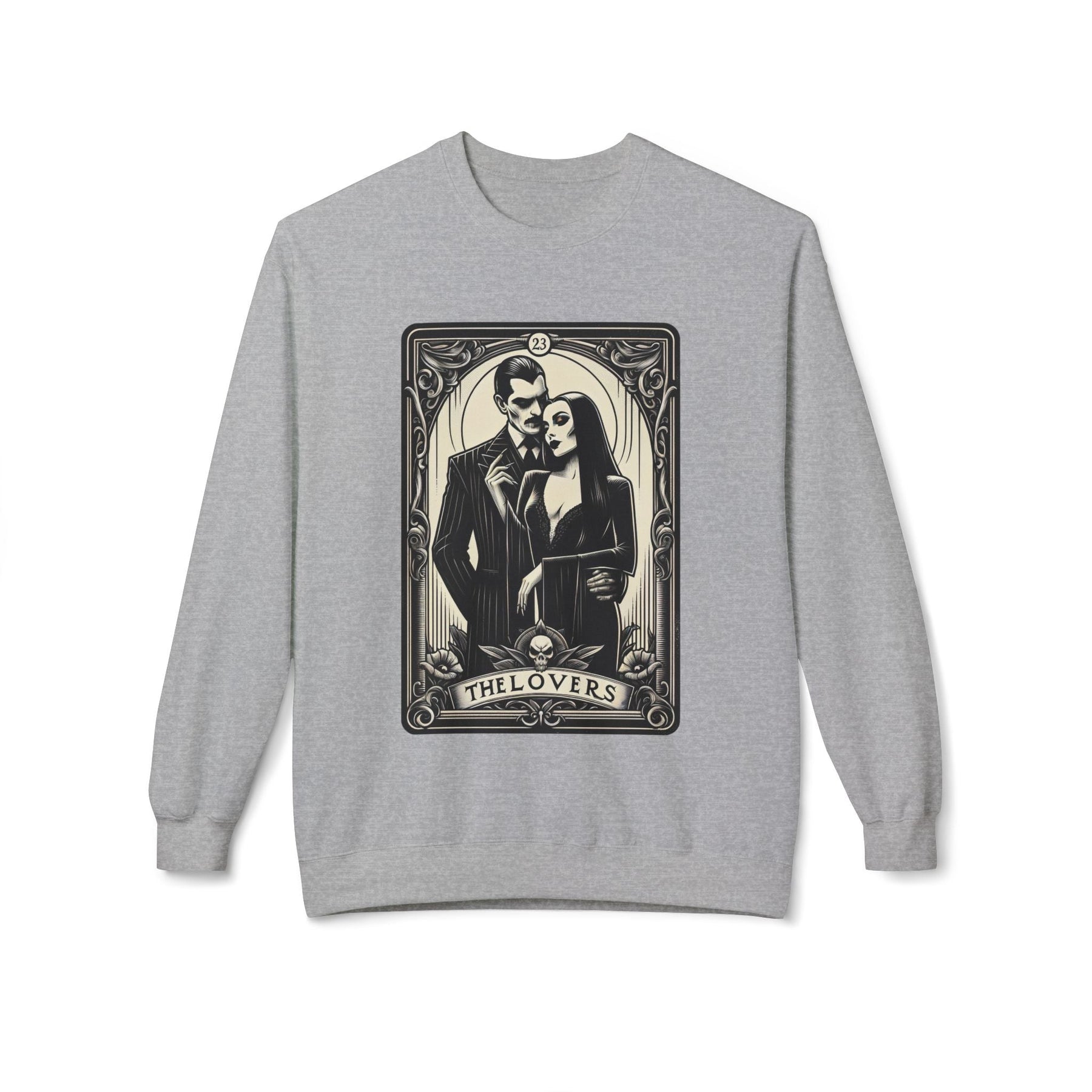 Morticia and Gomez Addams Fleece Crewneck Sweatshirt - Goth Cloth Co.Sweatshirt18184193621312008487