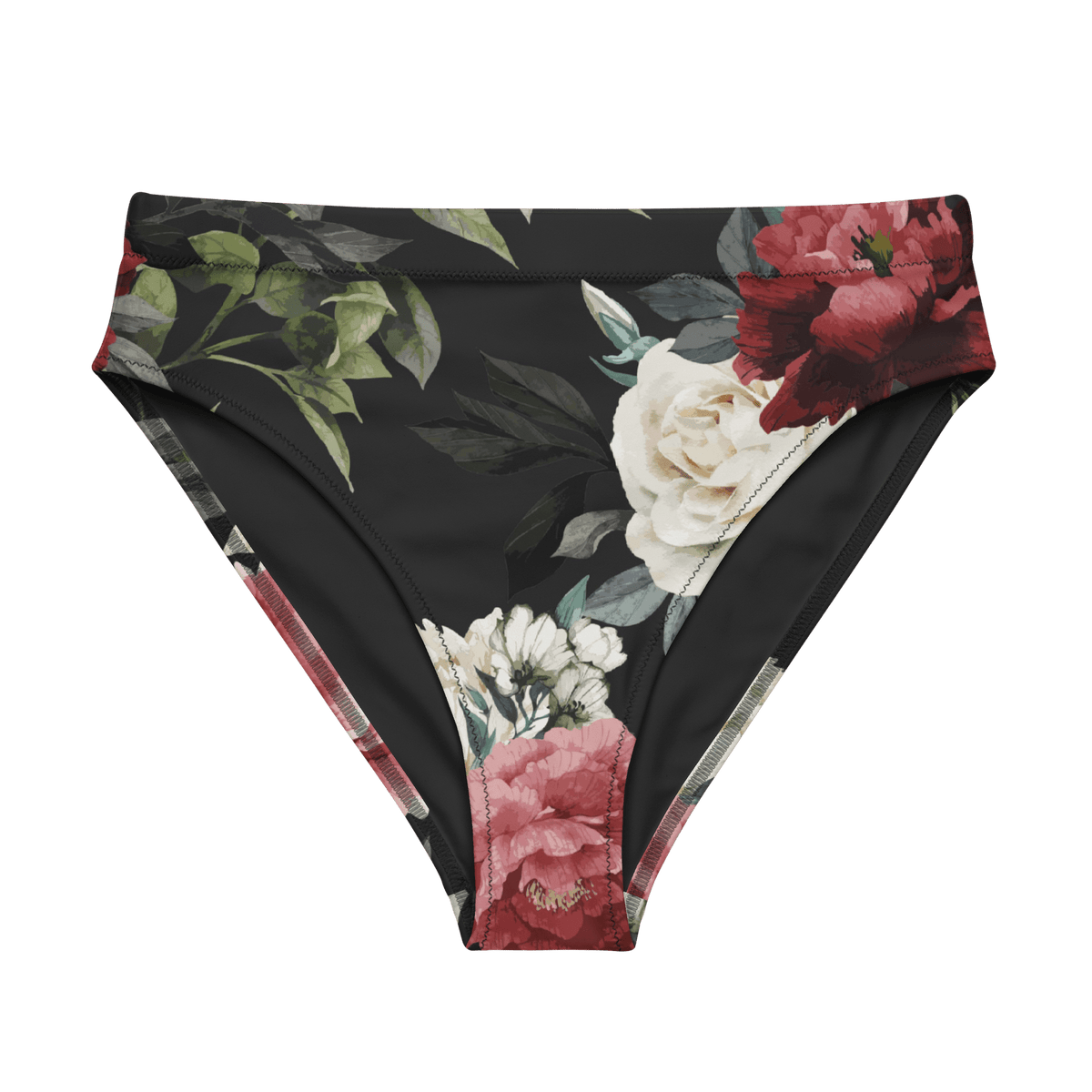 Mourning Rose High - Waisted Sport Bikini Bottom - Goth Cloth Co.8880846_12042