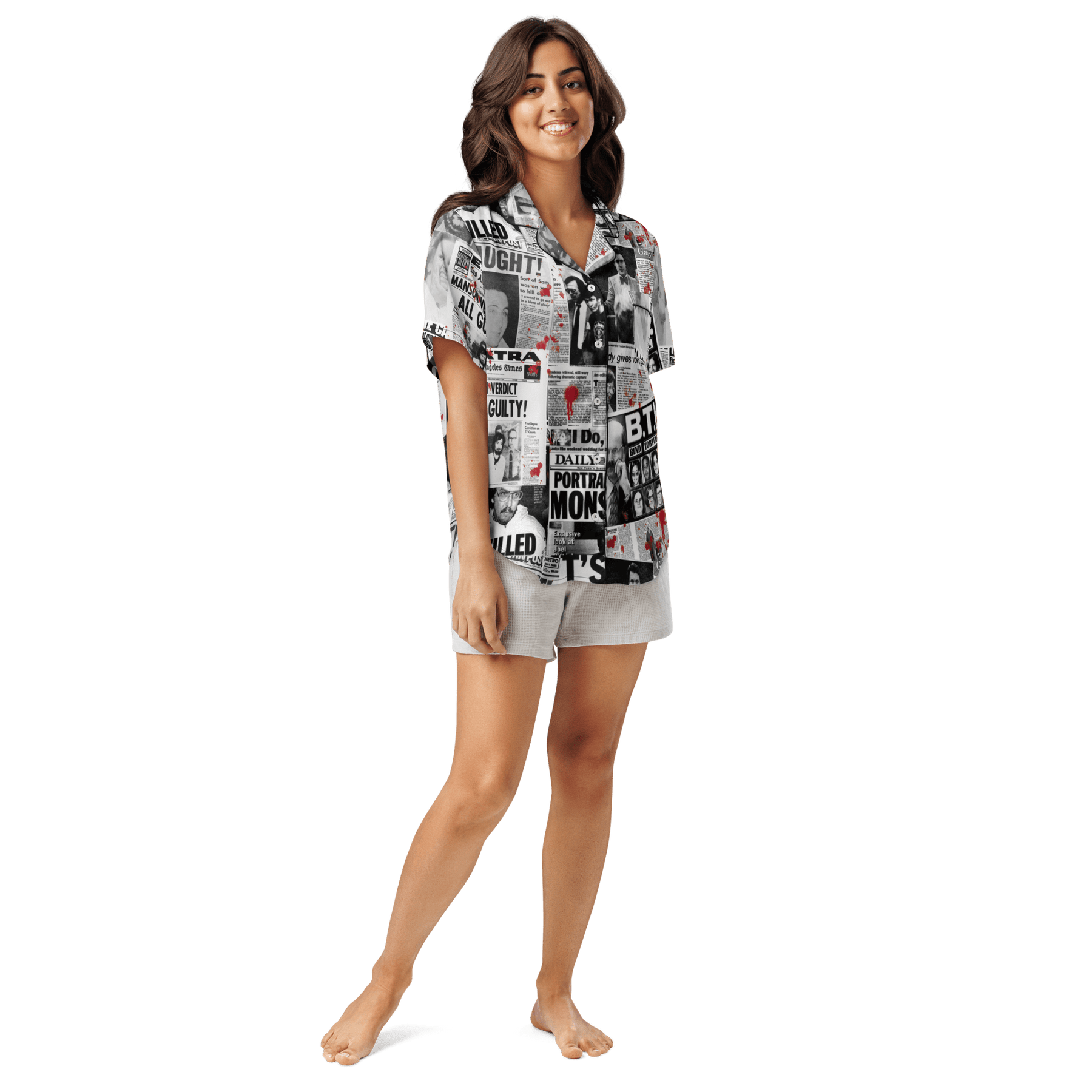 Murder Ink Silky Pajama Top - Goth Cloth Co.7699885_20964