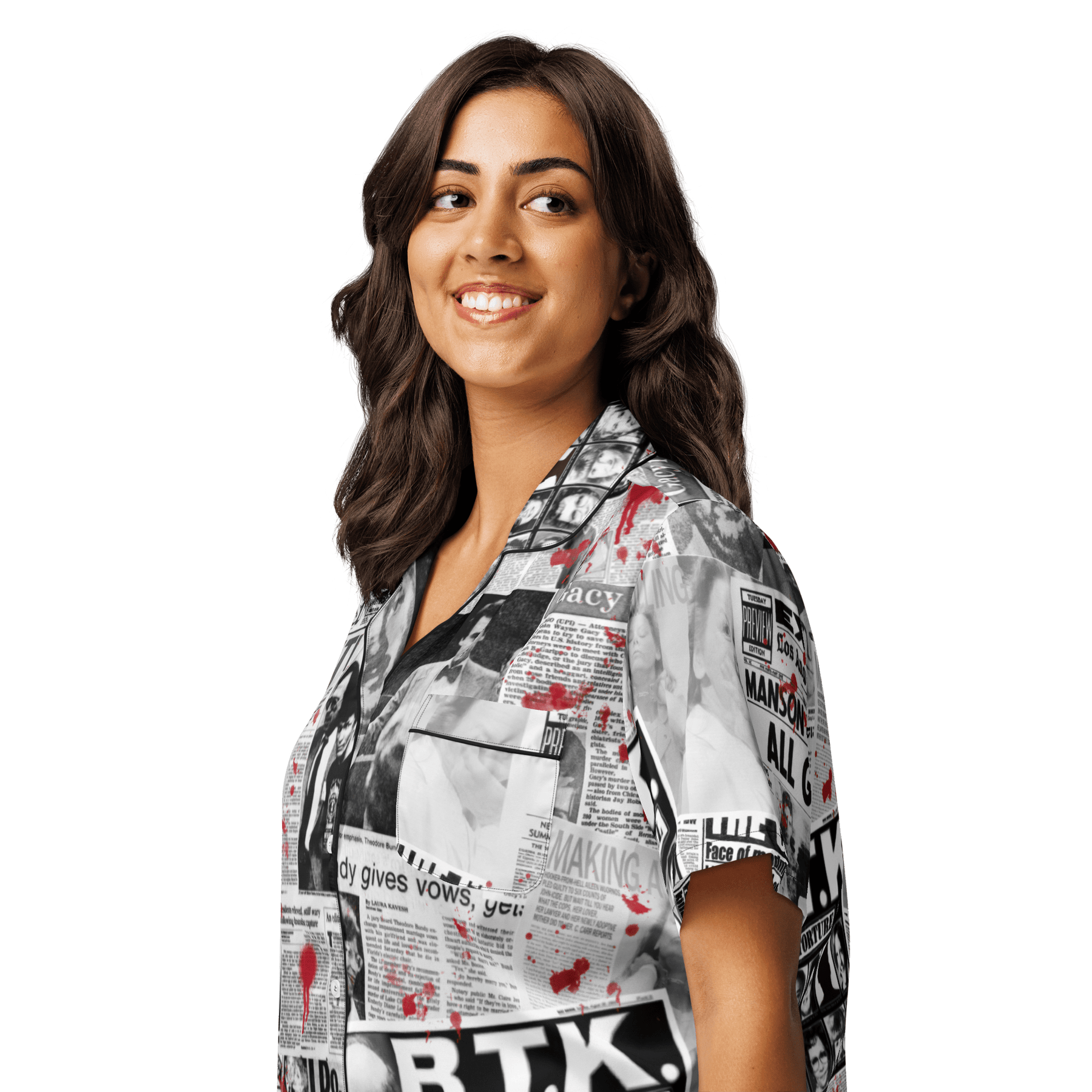 Murder Ink Silky Pajama Top - Goth Cloth Co.7699885_20964