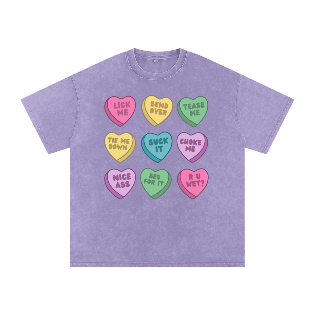 Naughty Hearts Snow Washed Oversized T-Shirt - Goth Cloth Co.260128PODPQ1547019