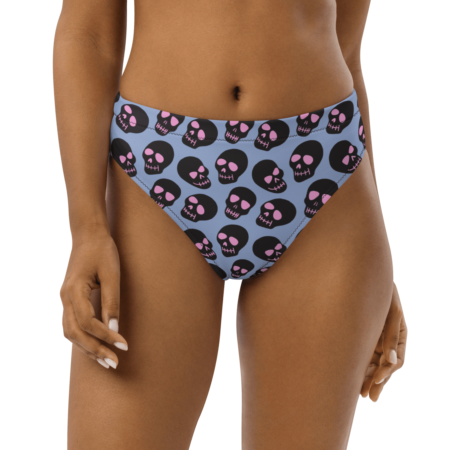 Neon Skull Sport High - Waisted Bikini Bottom - Goth Cloth Co.3278217_12042