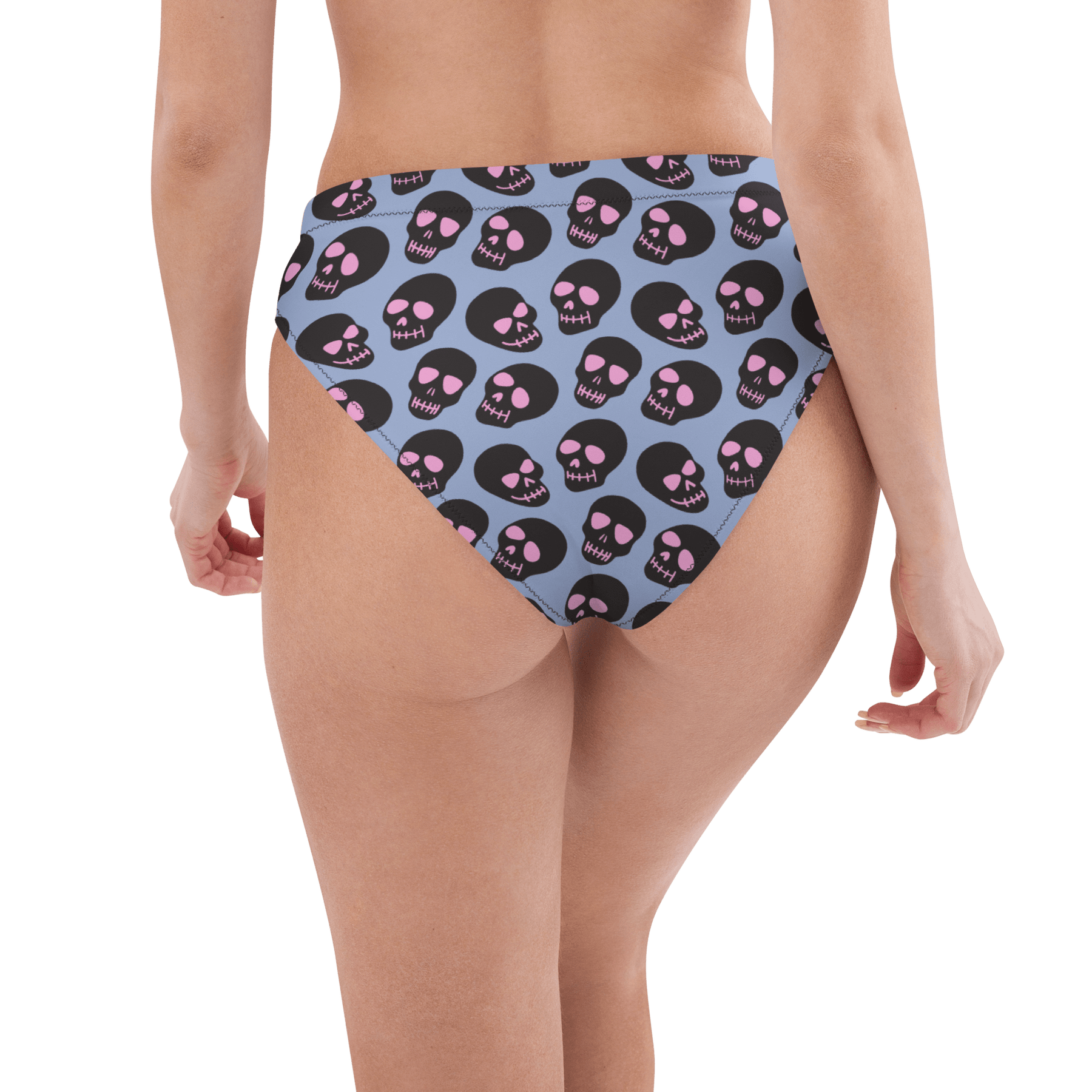 Neon Skull Sport High - Waisted Bikini Bottom - Goth Cloth Co.3278217_12042