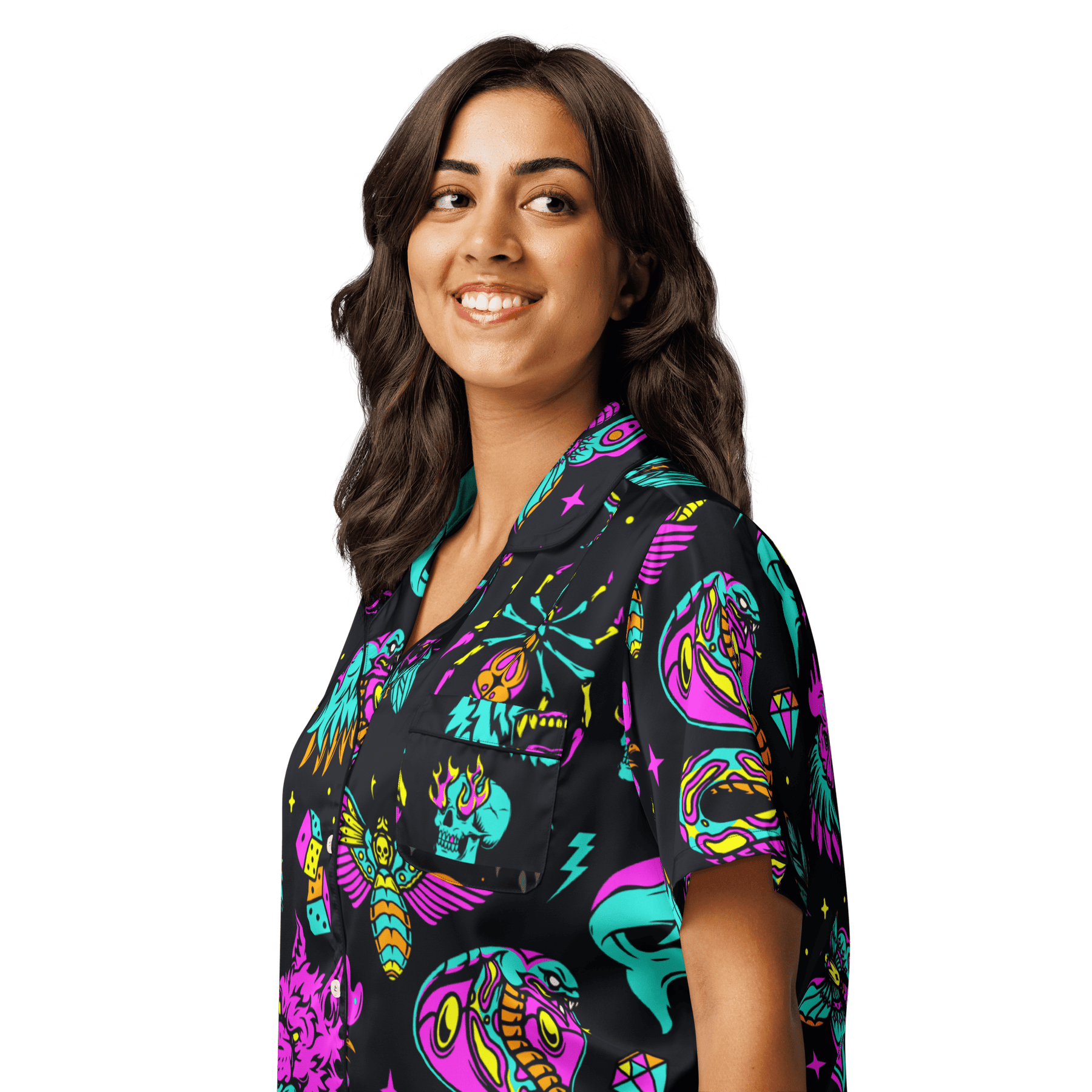 Neon Traditional Silky Pajama Top - Goth Cloth Co.7553824_20964